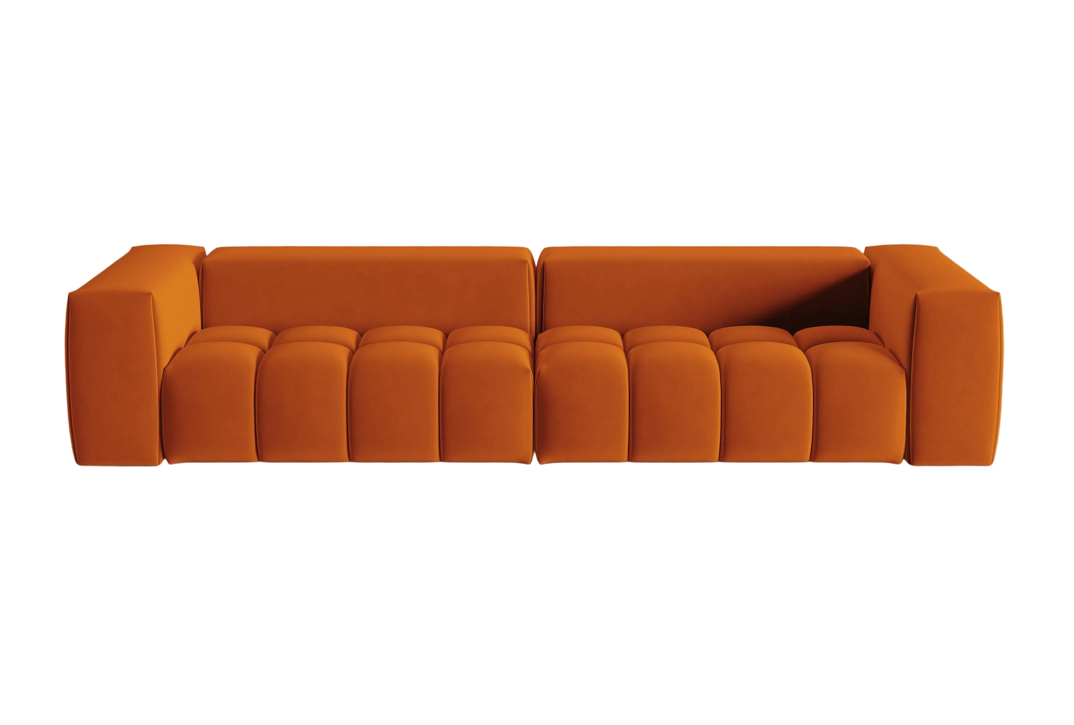 Velvet Sofa for 5 People VERONA brick