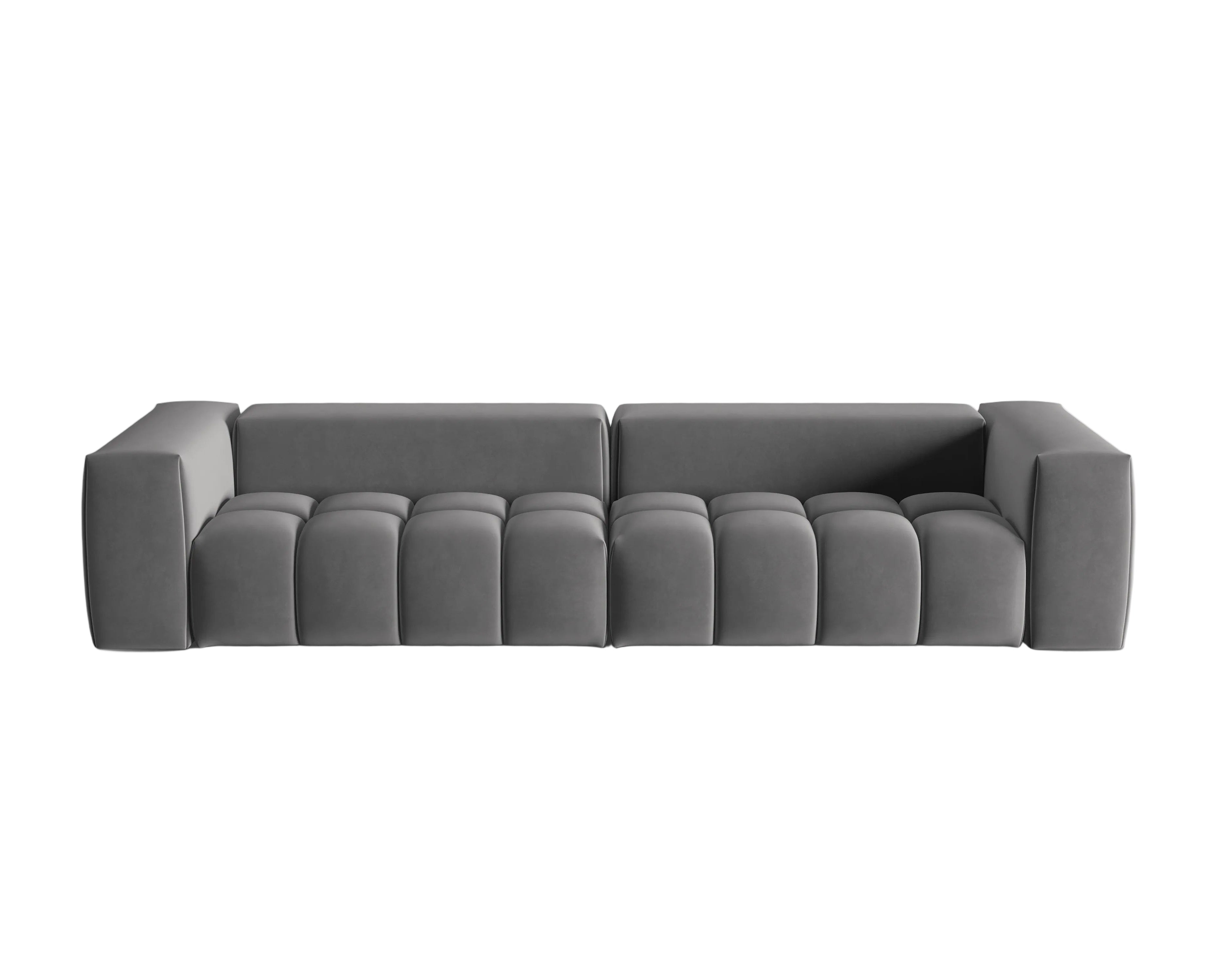 Velvet Sofa for 5 People VERONA gray