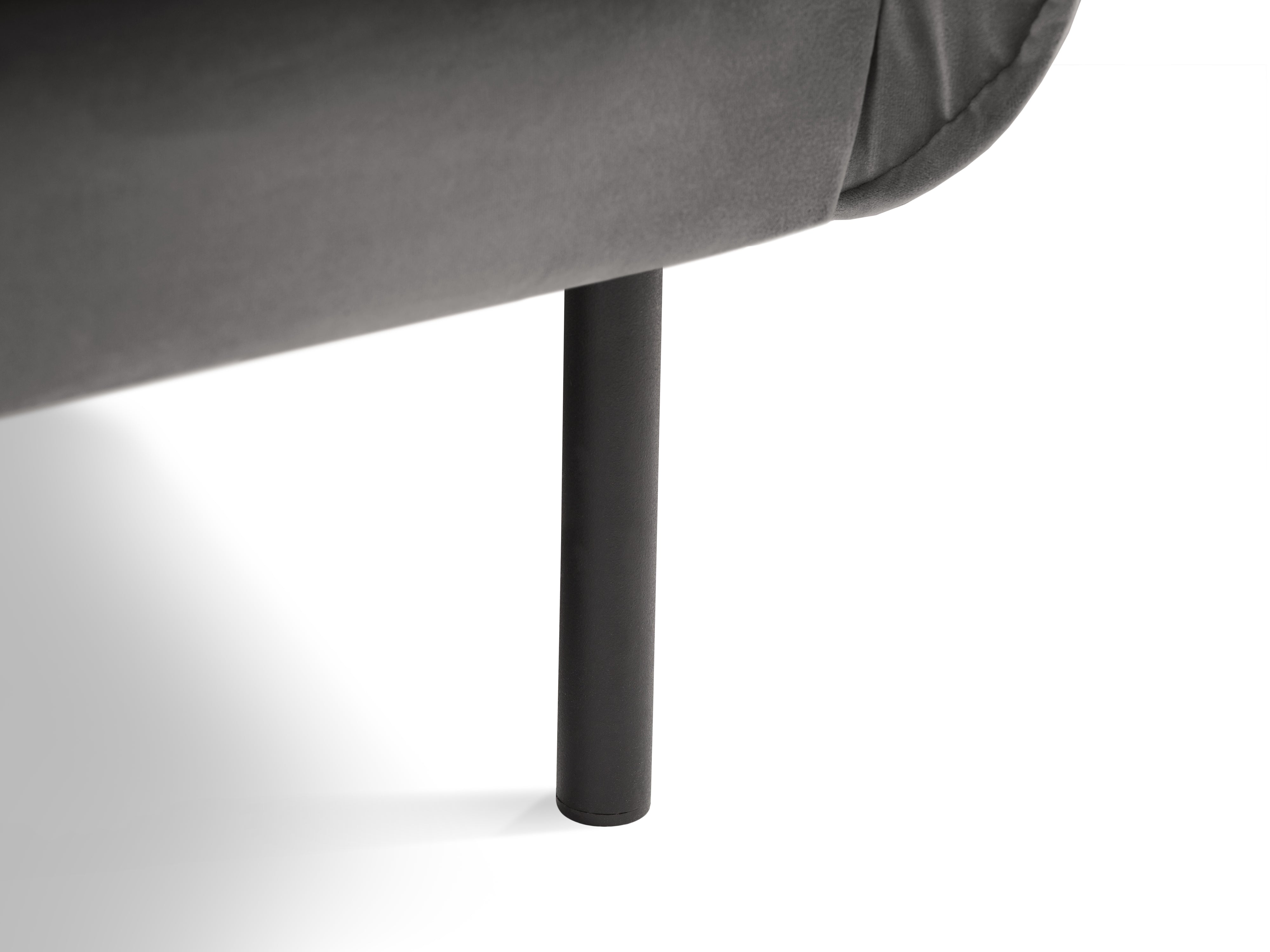 Samt Sessel VIENNA hellgrau mit schwarzem Fuß