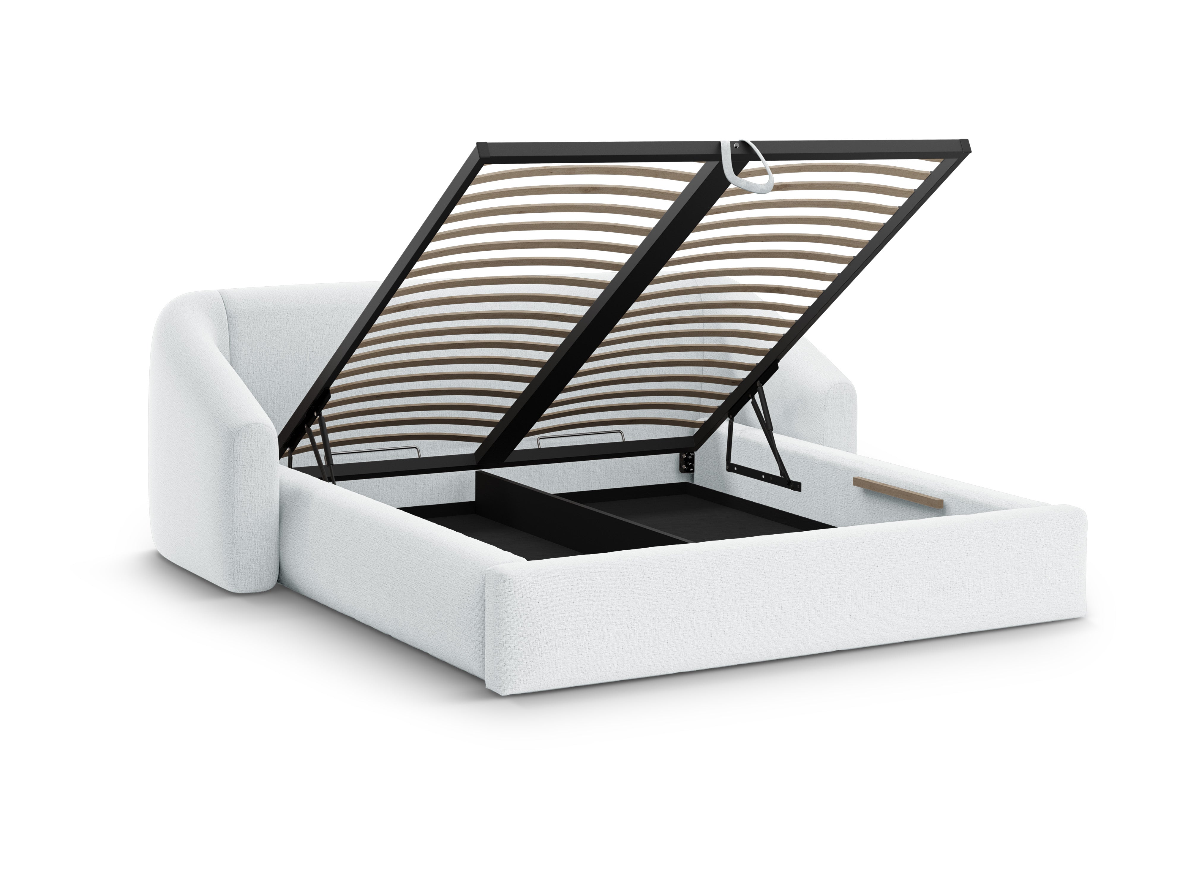 Bett CAMPI hellgrau Chenille