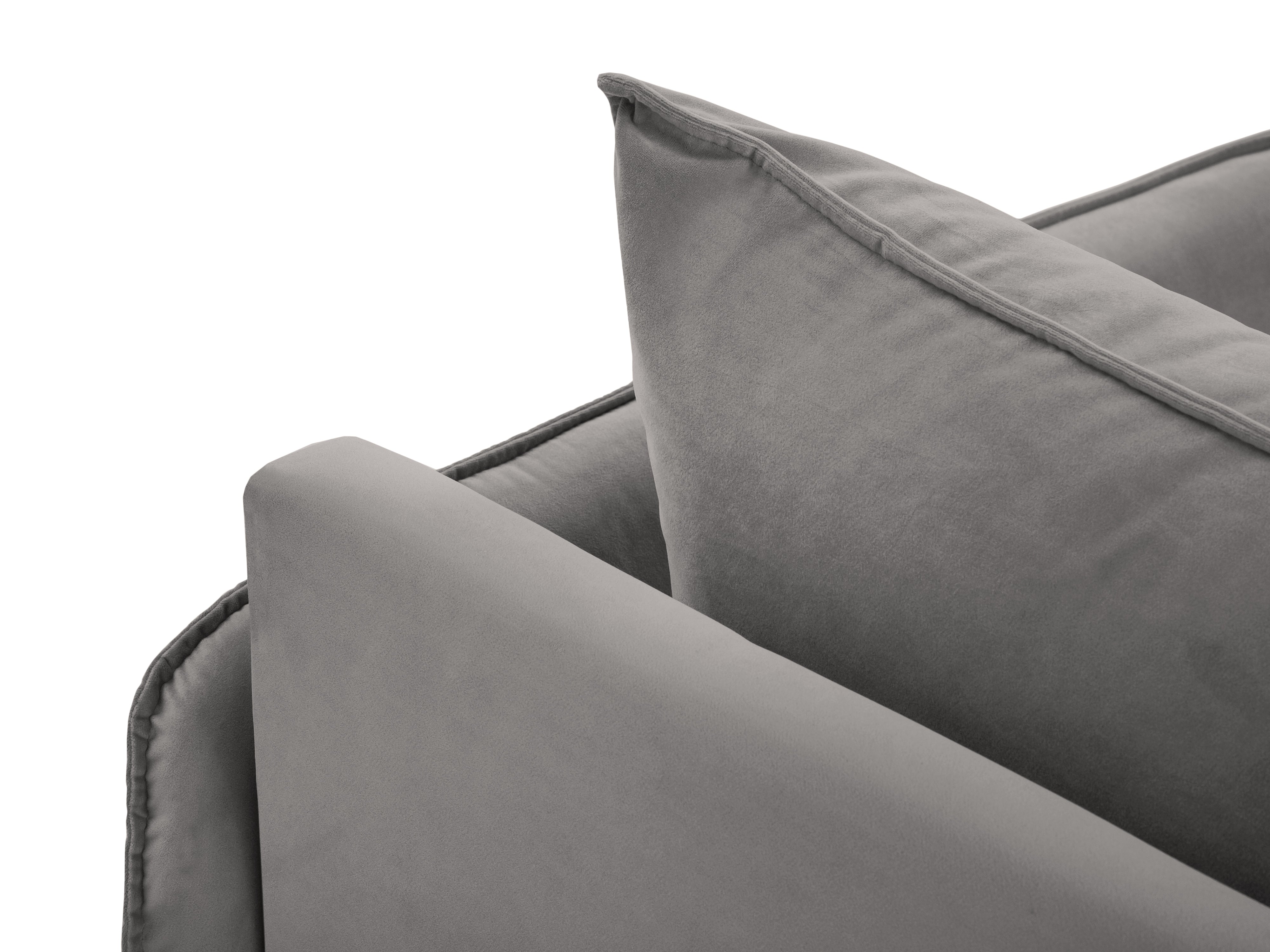 Sofalängs rechts VIENNA hellgrau mit schwarzem Gestell