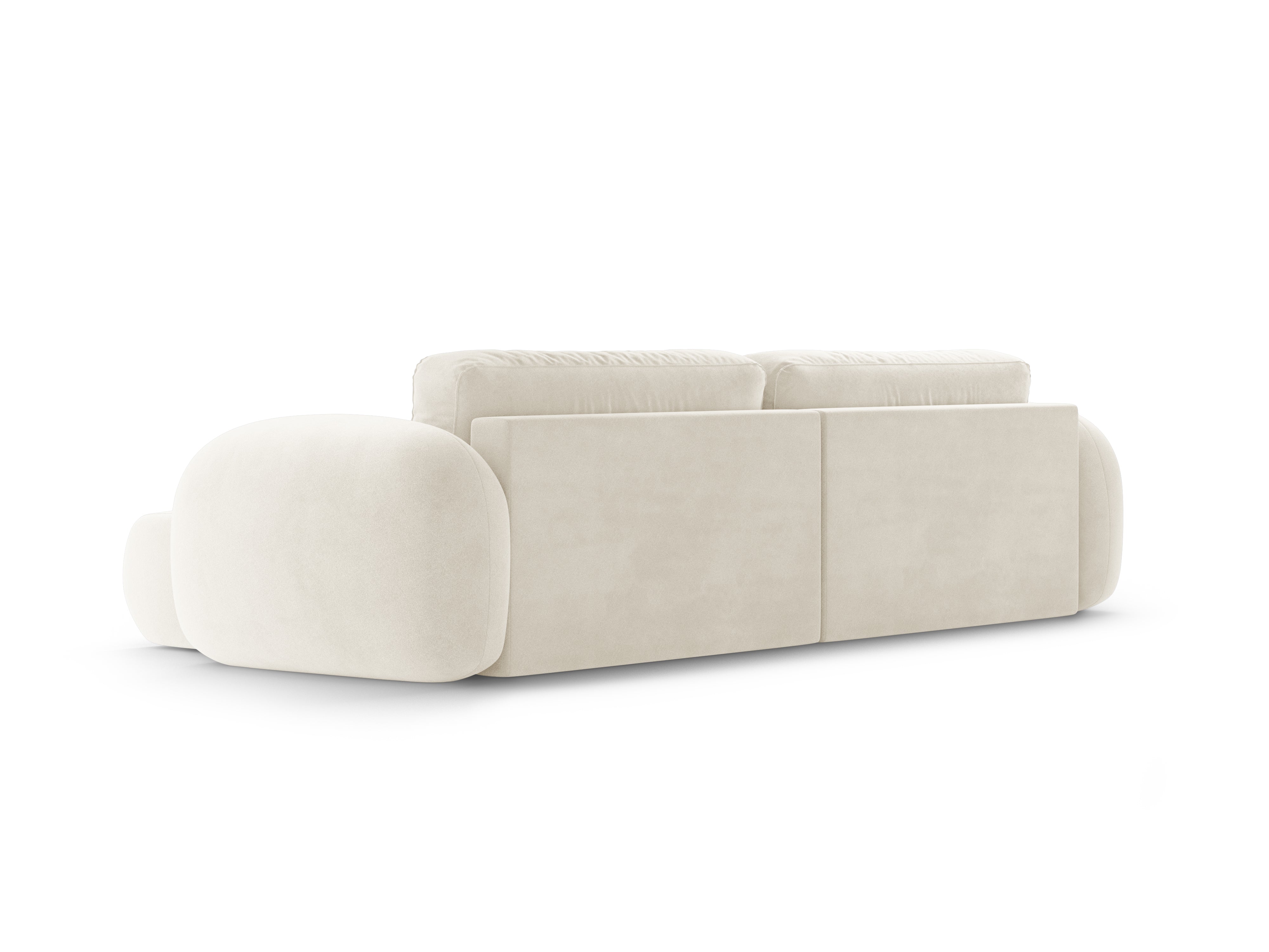 Universeller Samt-Ecksofa mit Schlaf-Funktion für 4 Personen TONALE cremefarben