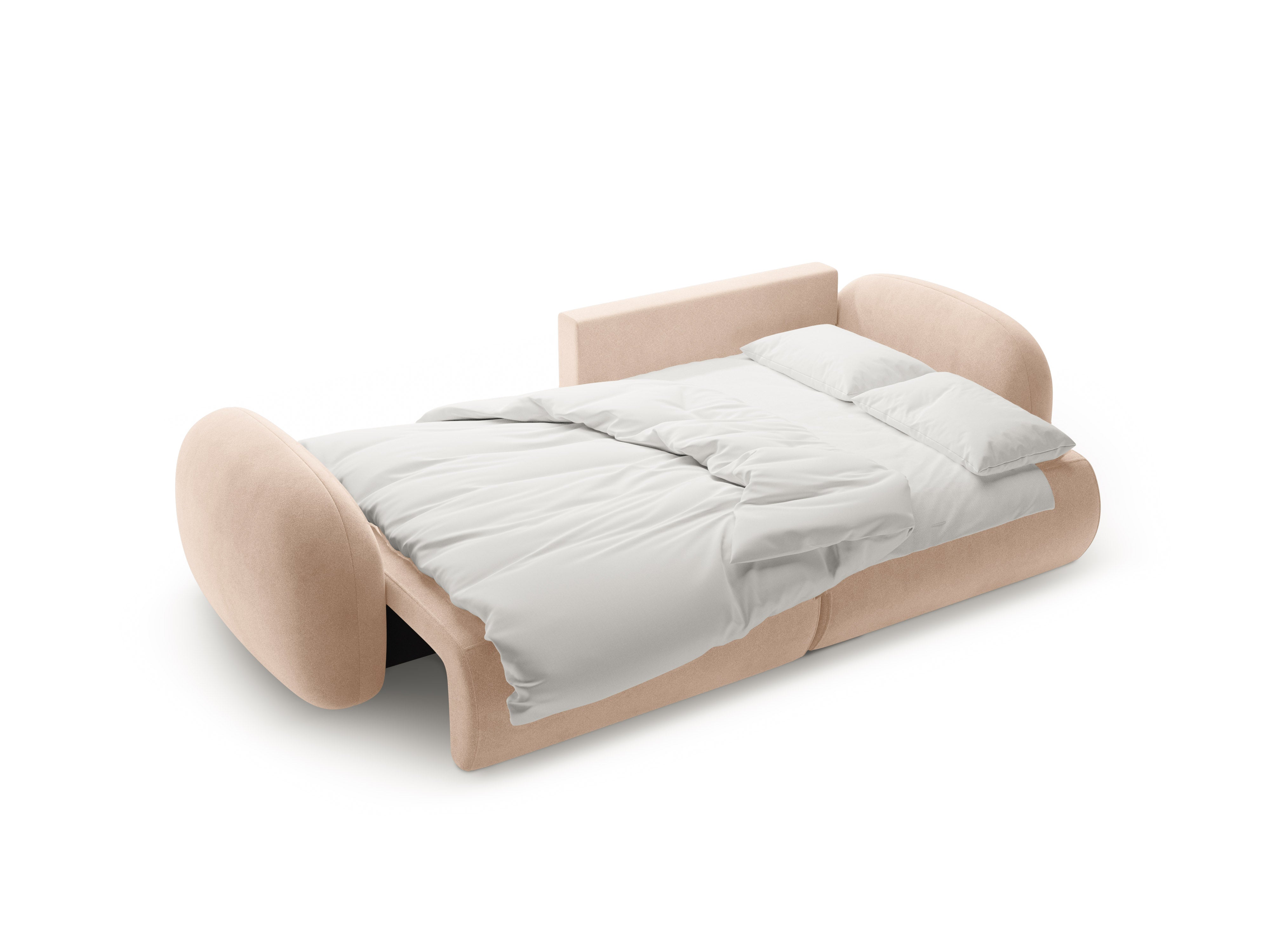 Universeller Samt-Ecksofa mit Schlaf-Funktion für 4 Personen TONALE beige