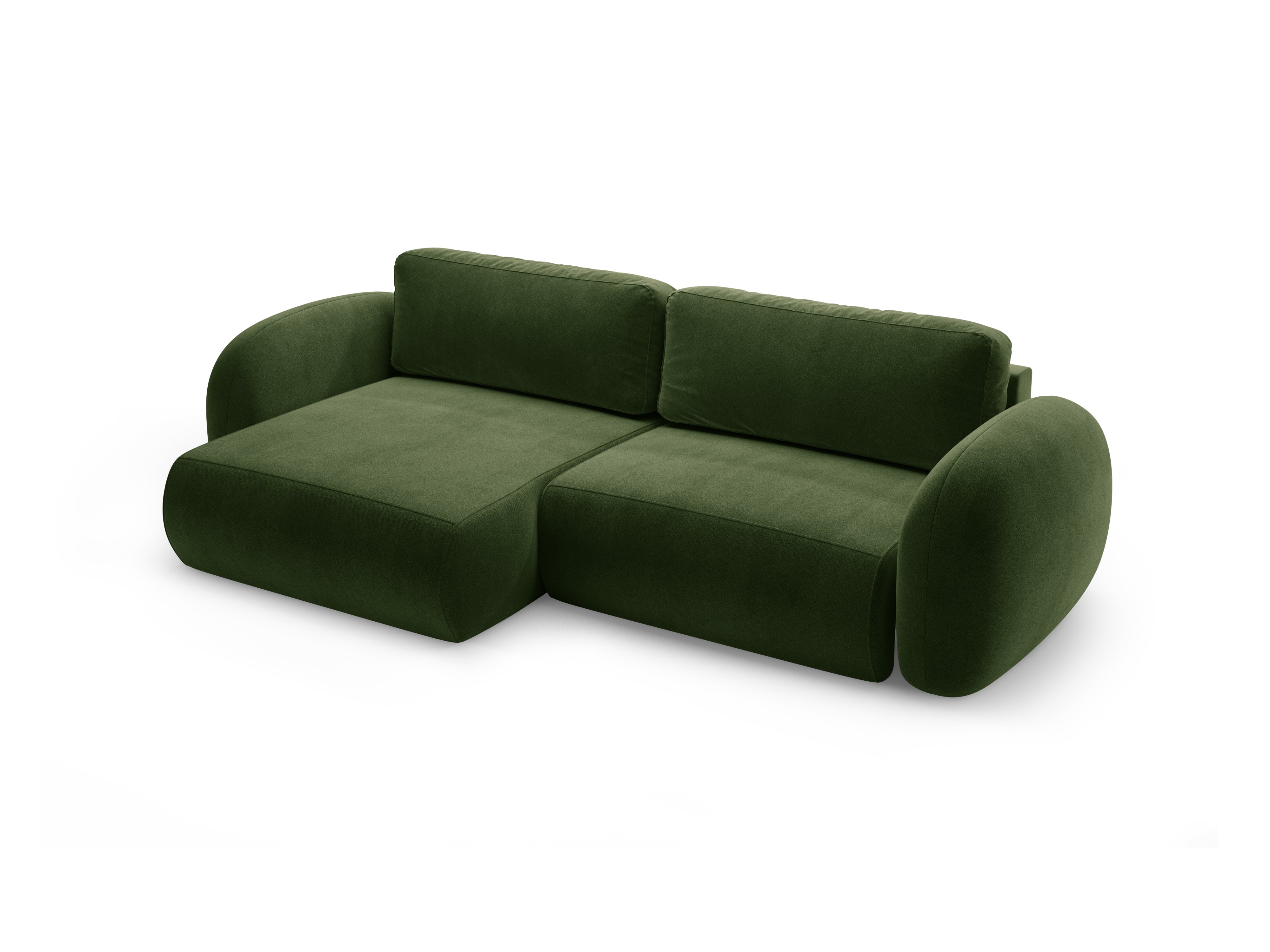 Universeller Samt-Ecksofa mit Schlaf-Funktion für 4 Personen TONALE in militärischem Grün