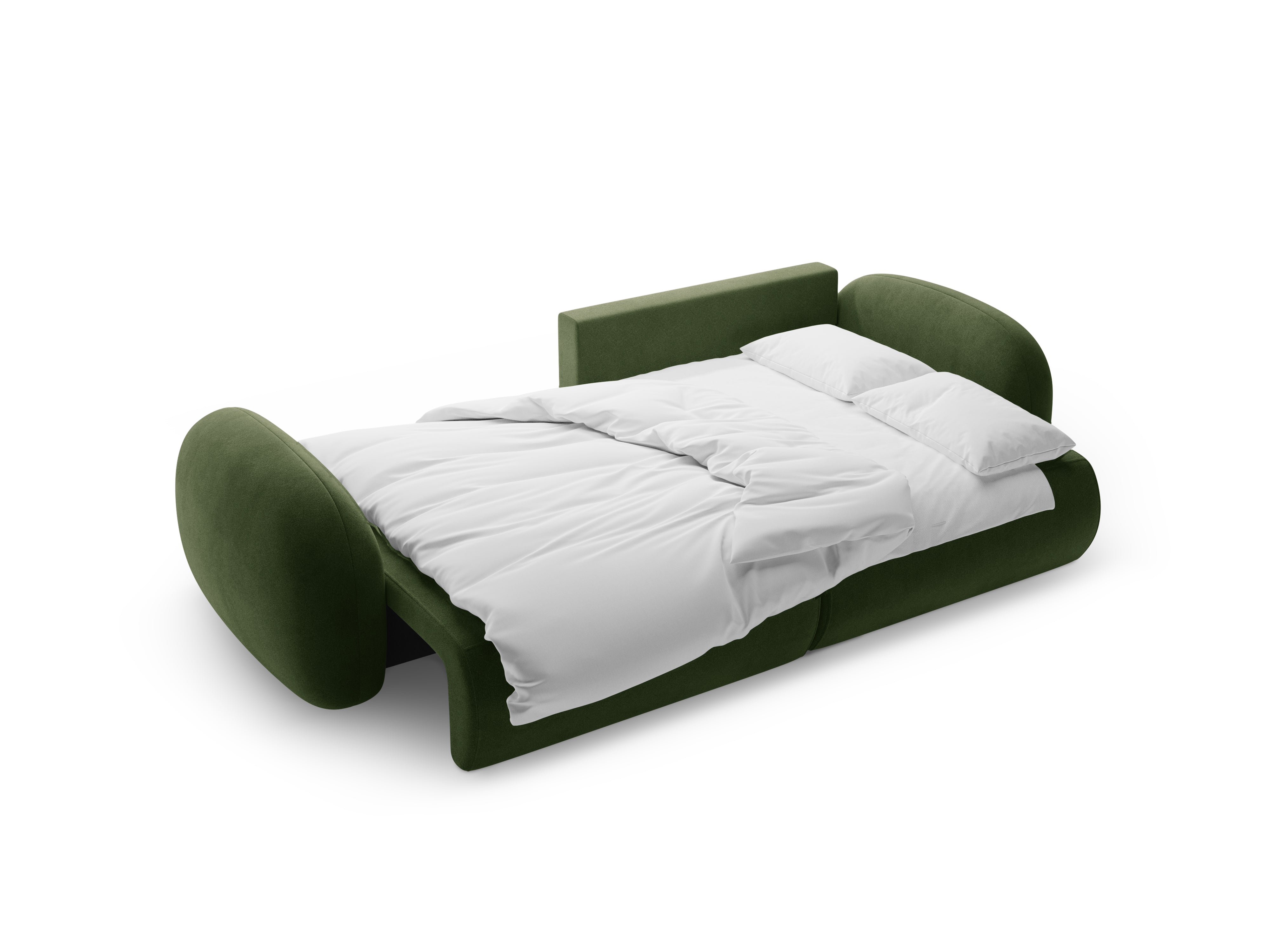 Universeller Samt-Ecksofa mit Schlaf-Funktion für 4 Personen TONALE in militärischem Grün