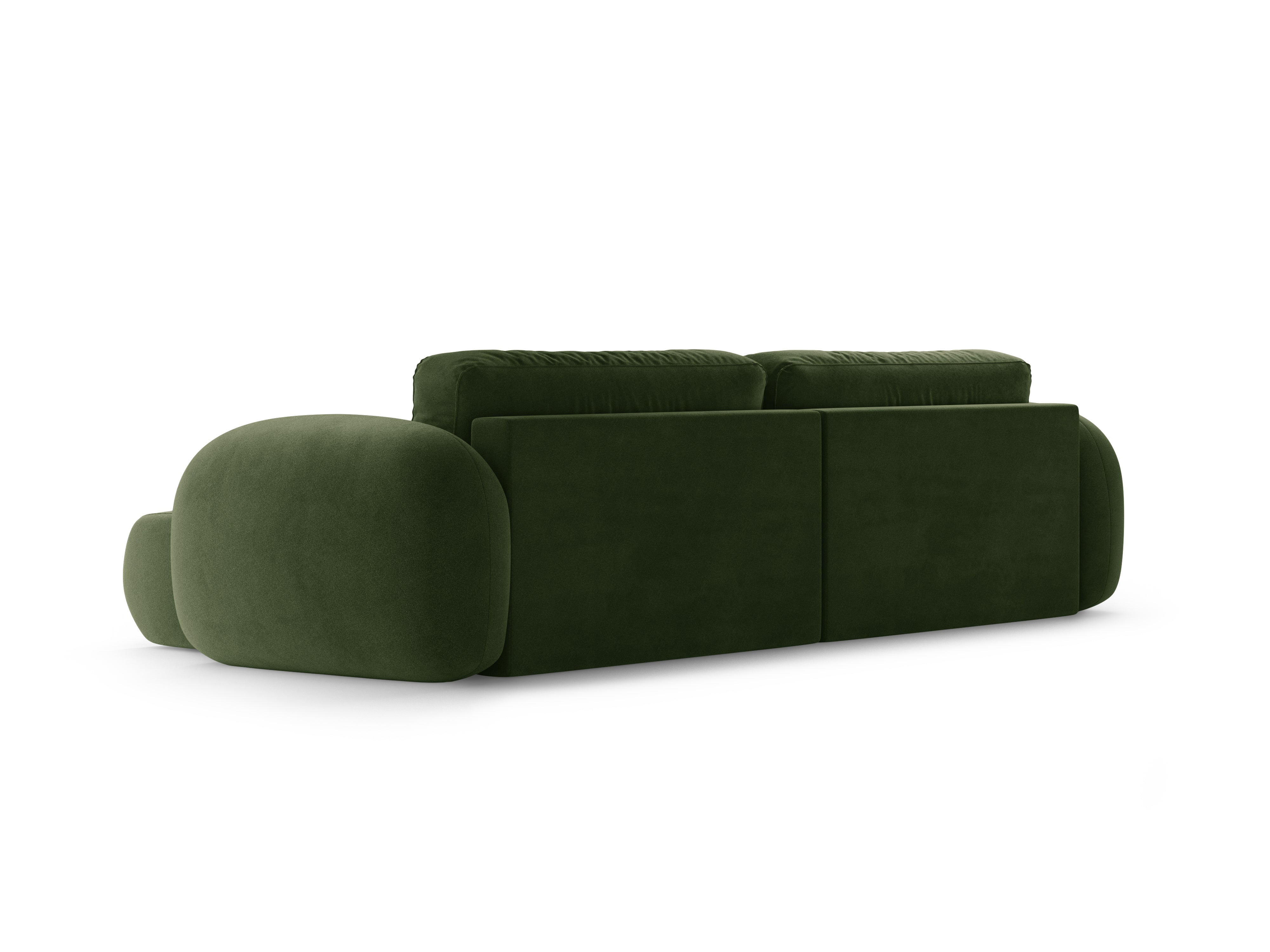 Universeller Samt-Ecksofa mit Schlaf-Funktion für 4 Personen TONALE in militärischem Grün