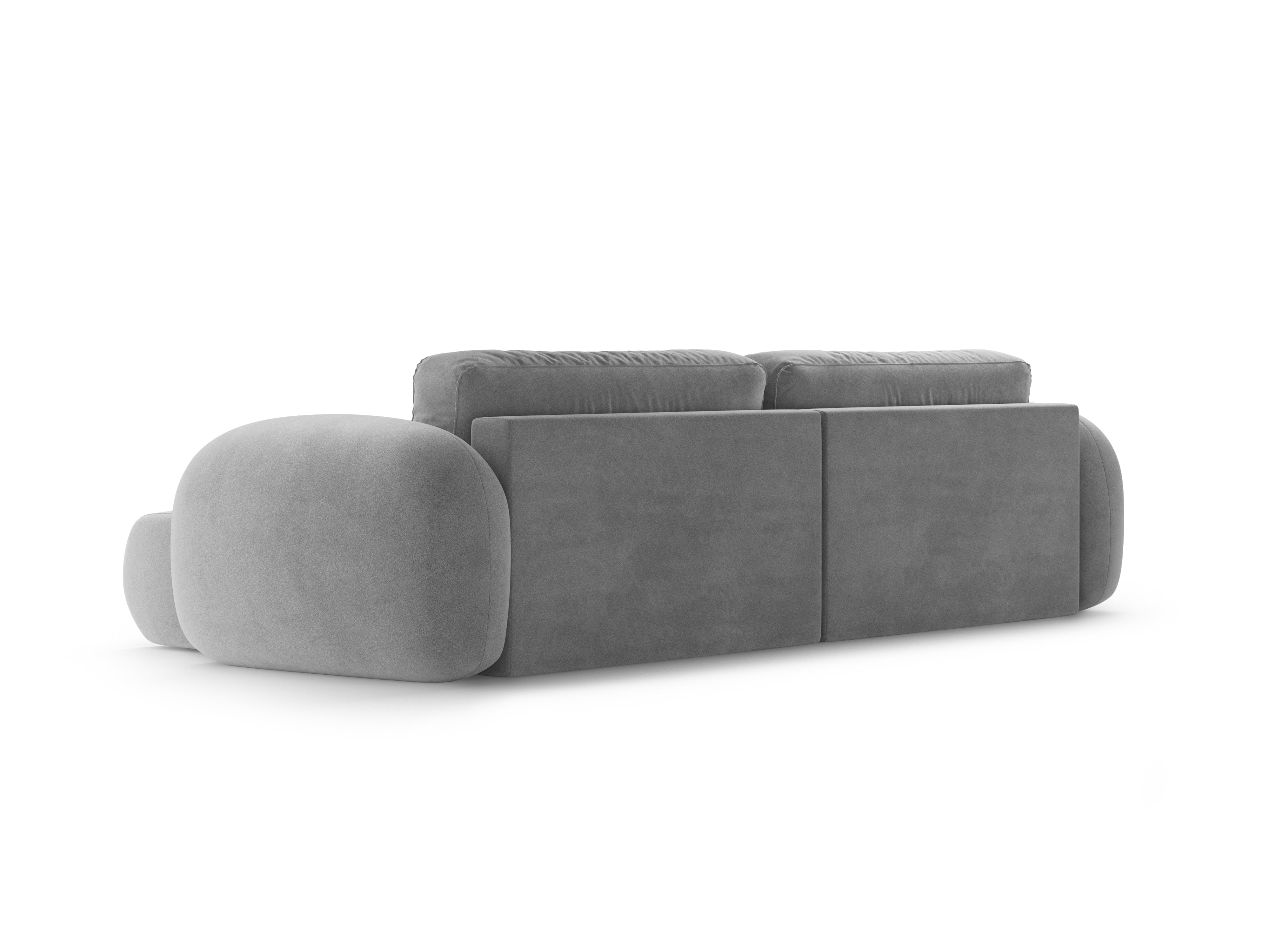 Universeller Samt-Ecksofa mit Schlaf-Funktion für 4 Personen TONALE dunkelgrau