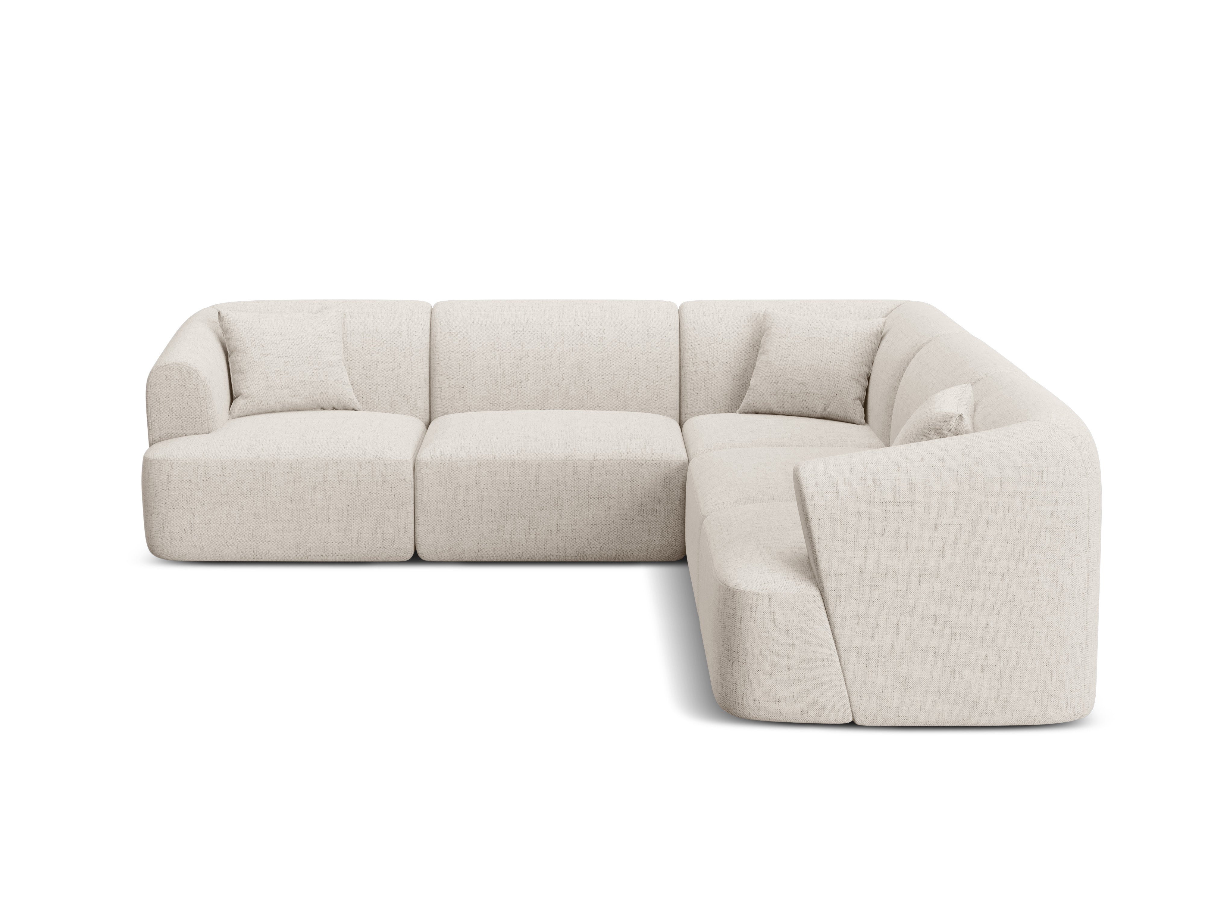 Symmetrical 4-Seater Sofa CAMPI Cream Chenille