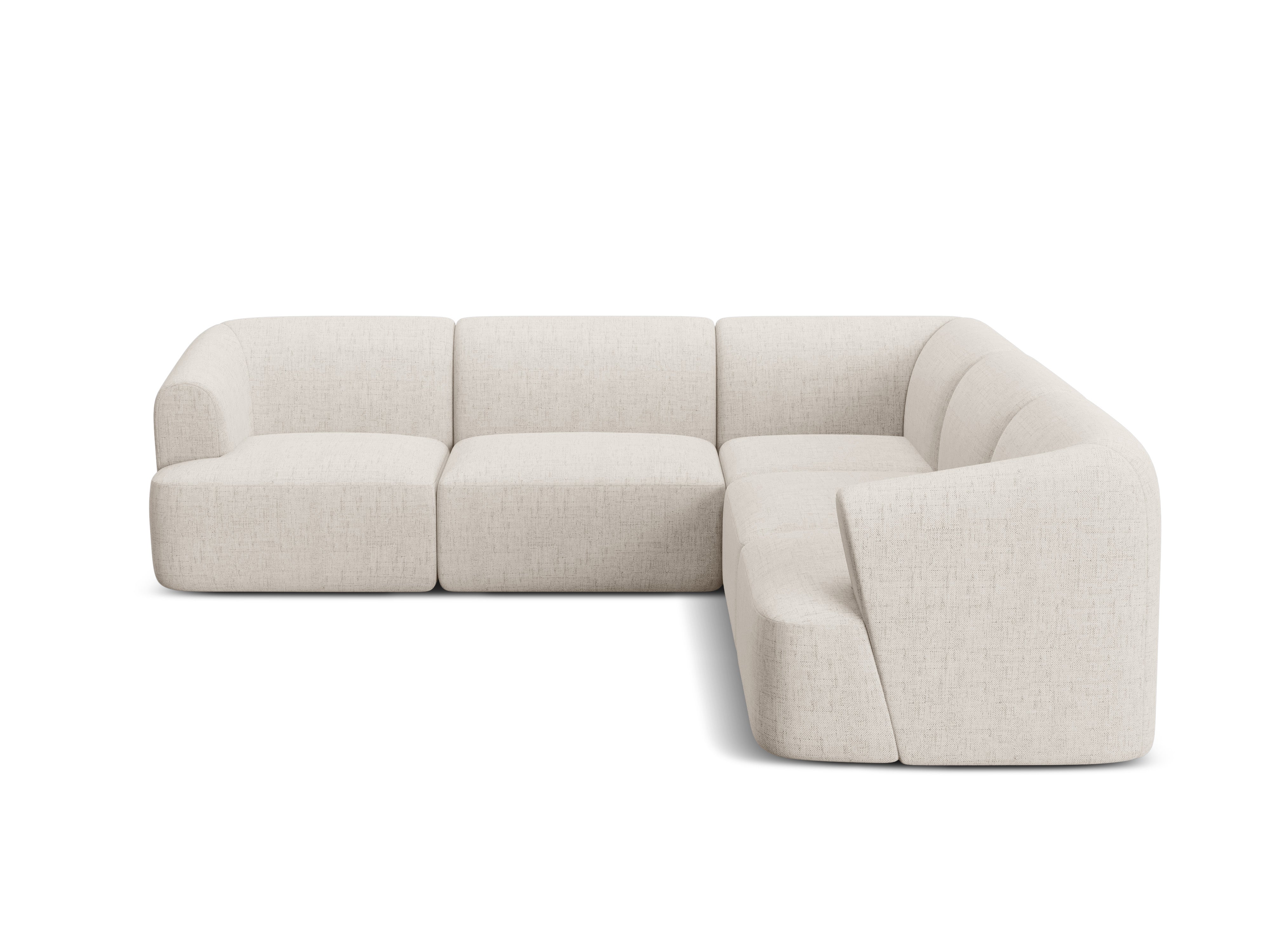 Symmetrical 4-Seater Sofa CAMPI Cream Chenille