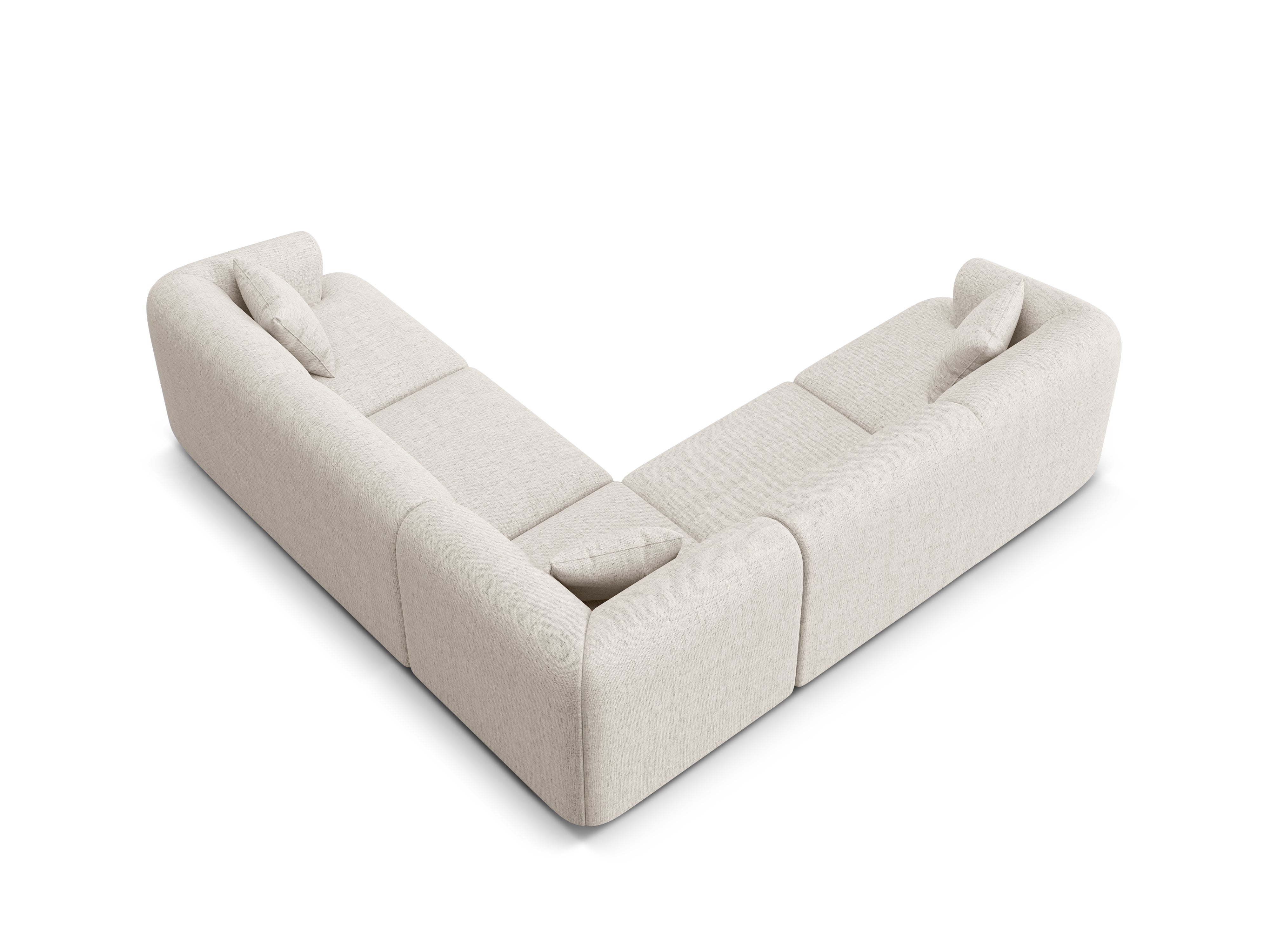 Symmetrical 4-Seater Sofa CAMPI Cream Chenille