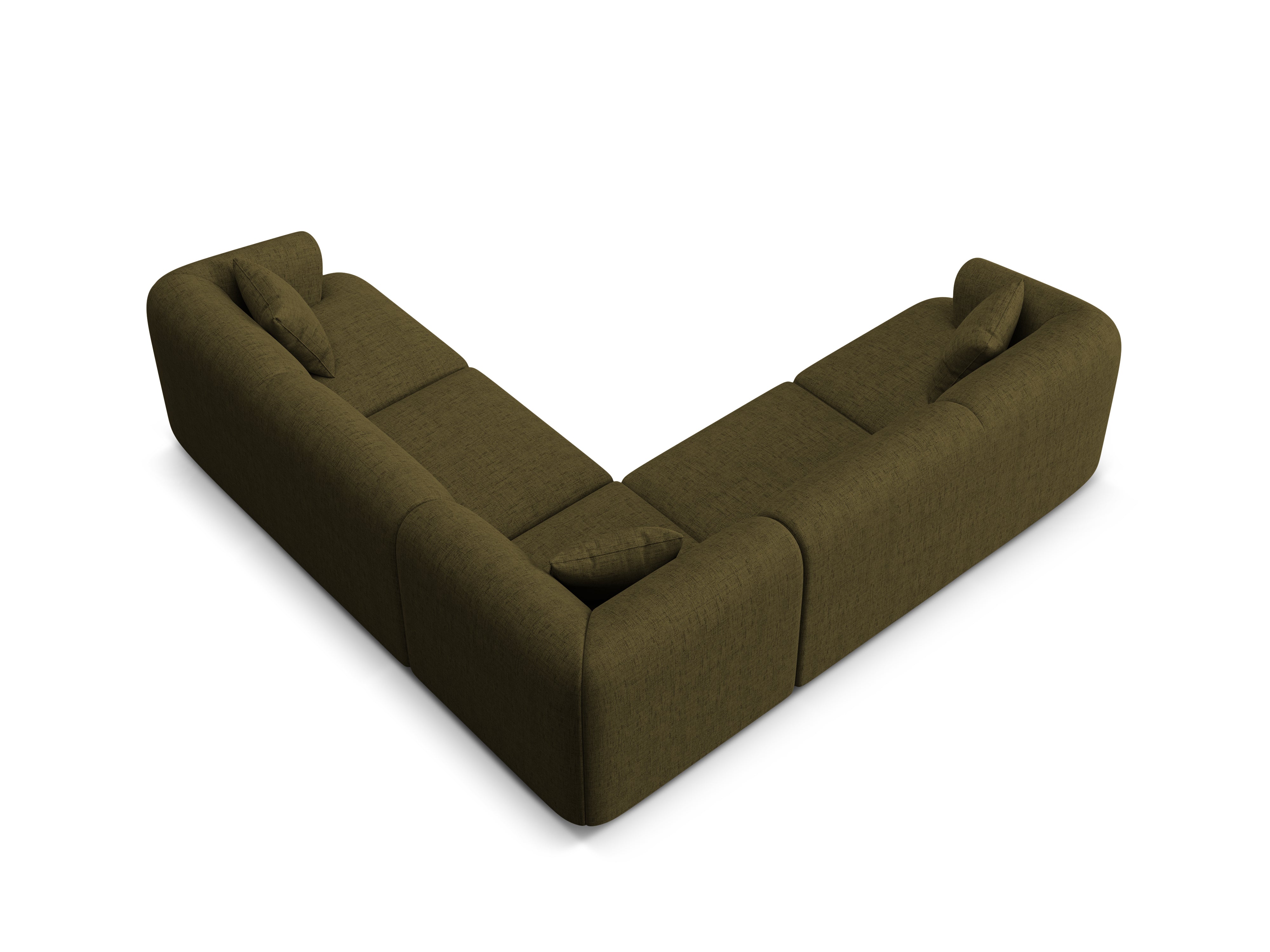 Symmetrical 4-Seater Sofa CAMPI Green Chenille