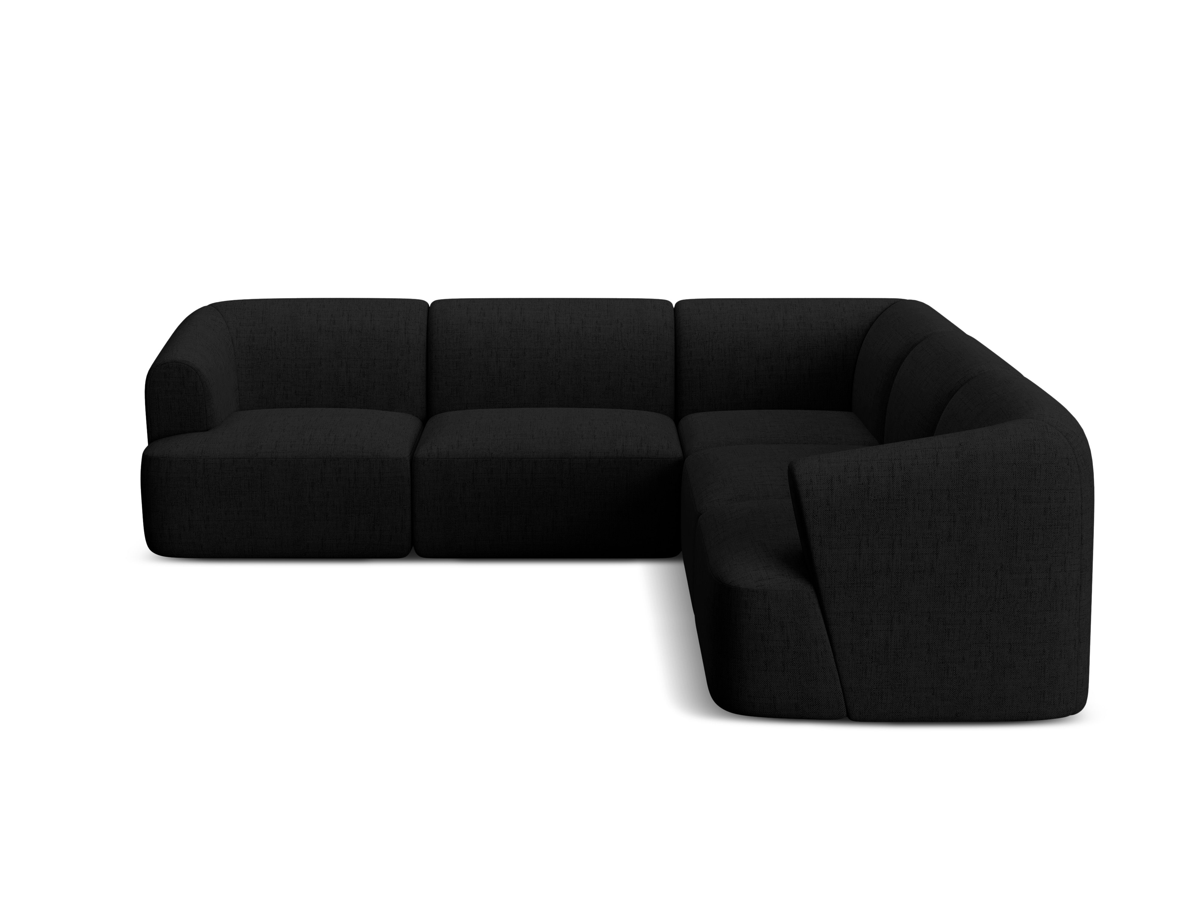 Symmetrical 4-Seater Sofa CAMPI Black Chenille