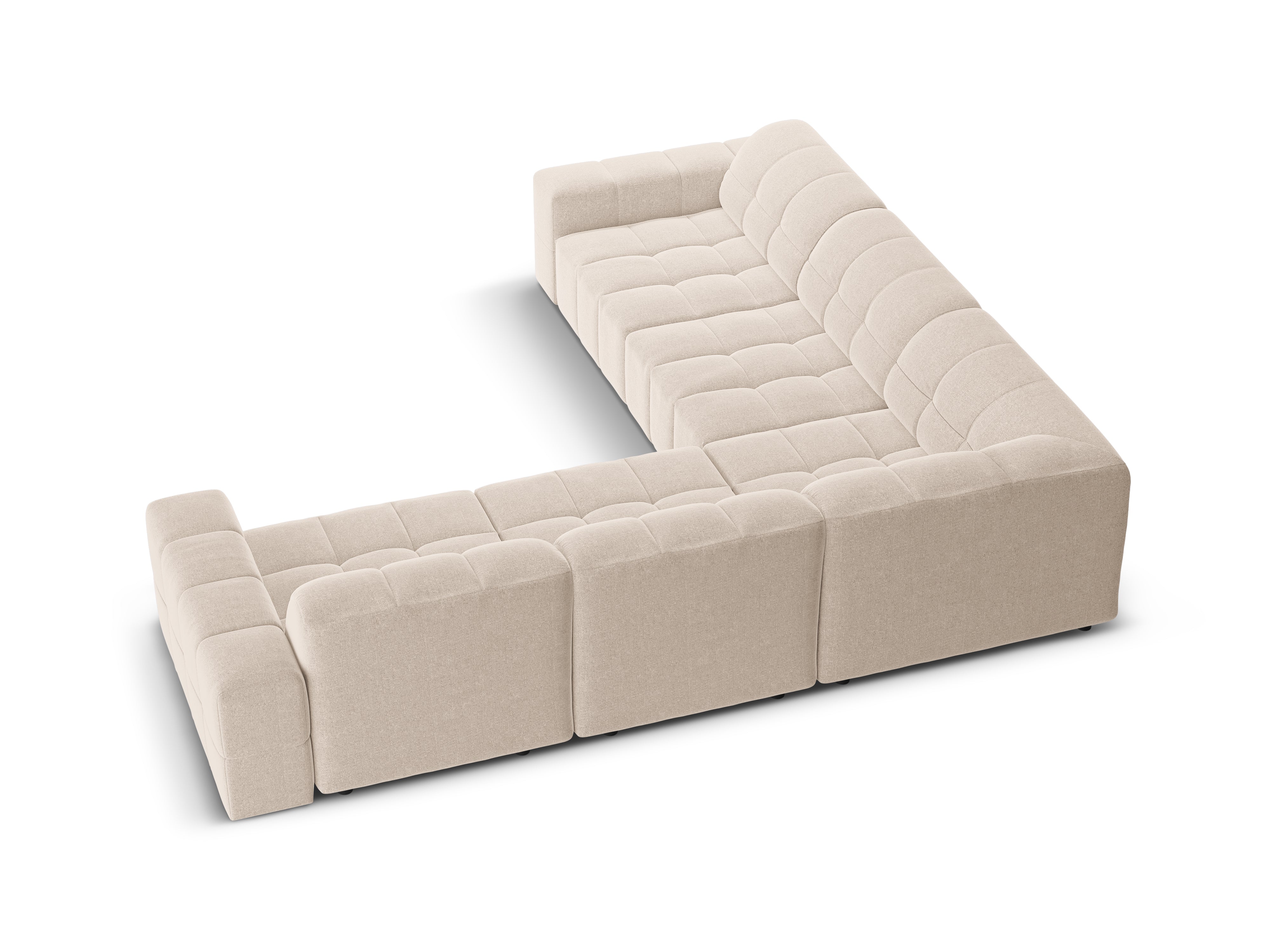 Symmetrische Eckcouch CHICAGO beige Chenille