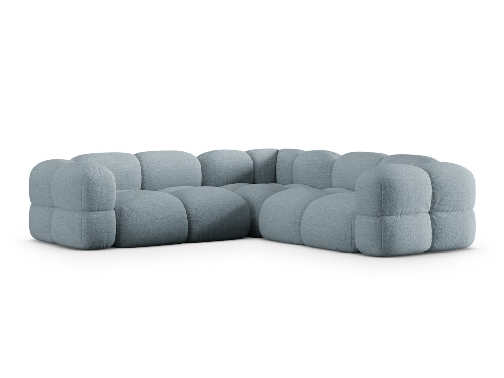 Symmetrische Eckcouch LORETTO pastellblau
