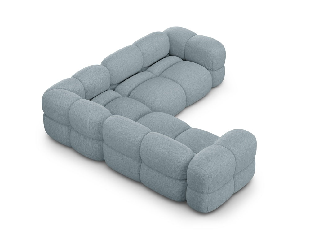Symmetrische Eckcouch LORETTO pastellblau