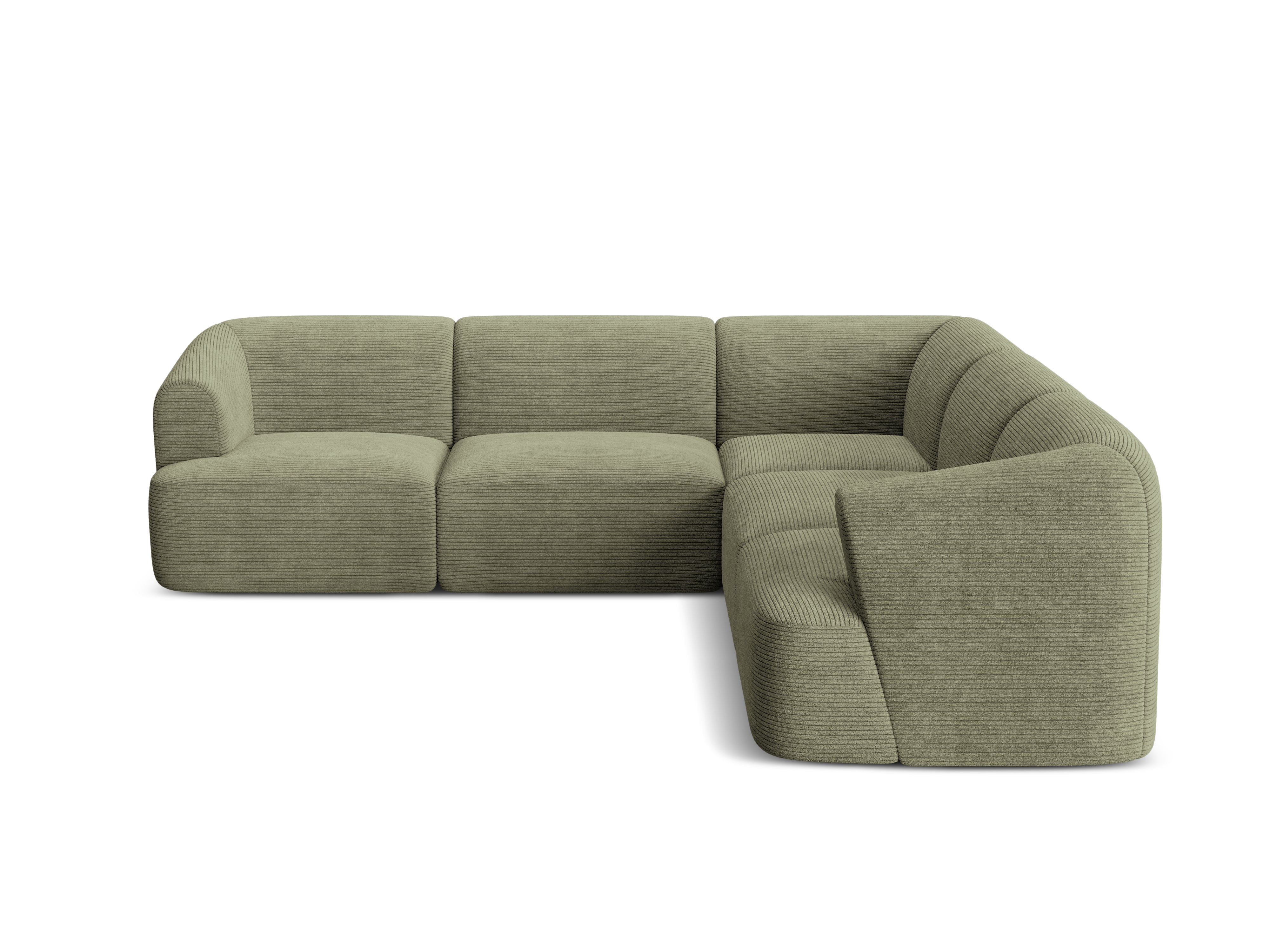 Symmetrische 4-Sitzer-Couch CAMPI grün Cord