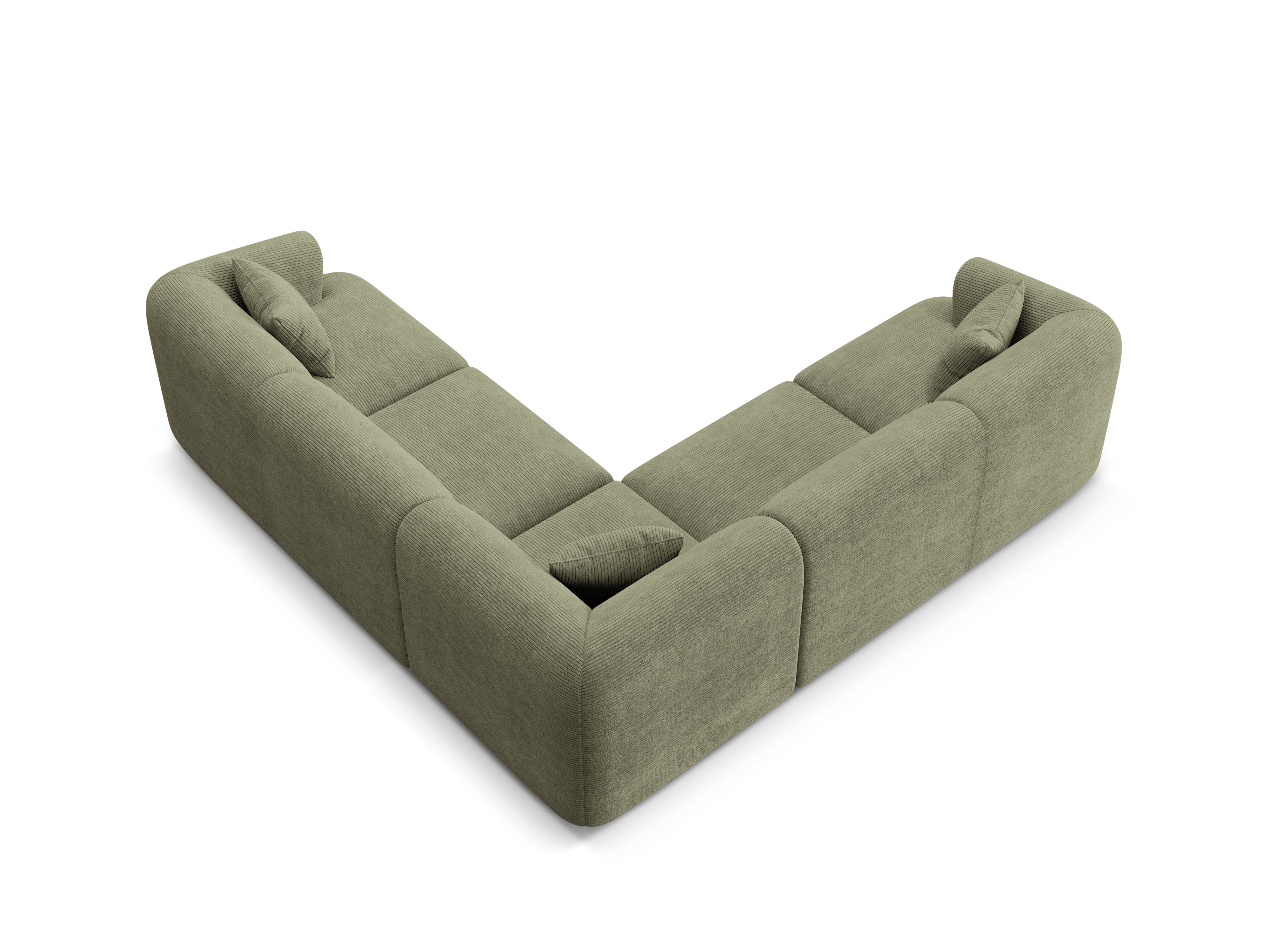 Symmetrische 4-Sitzer-Couch CAMPI grün Cord