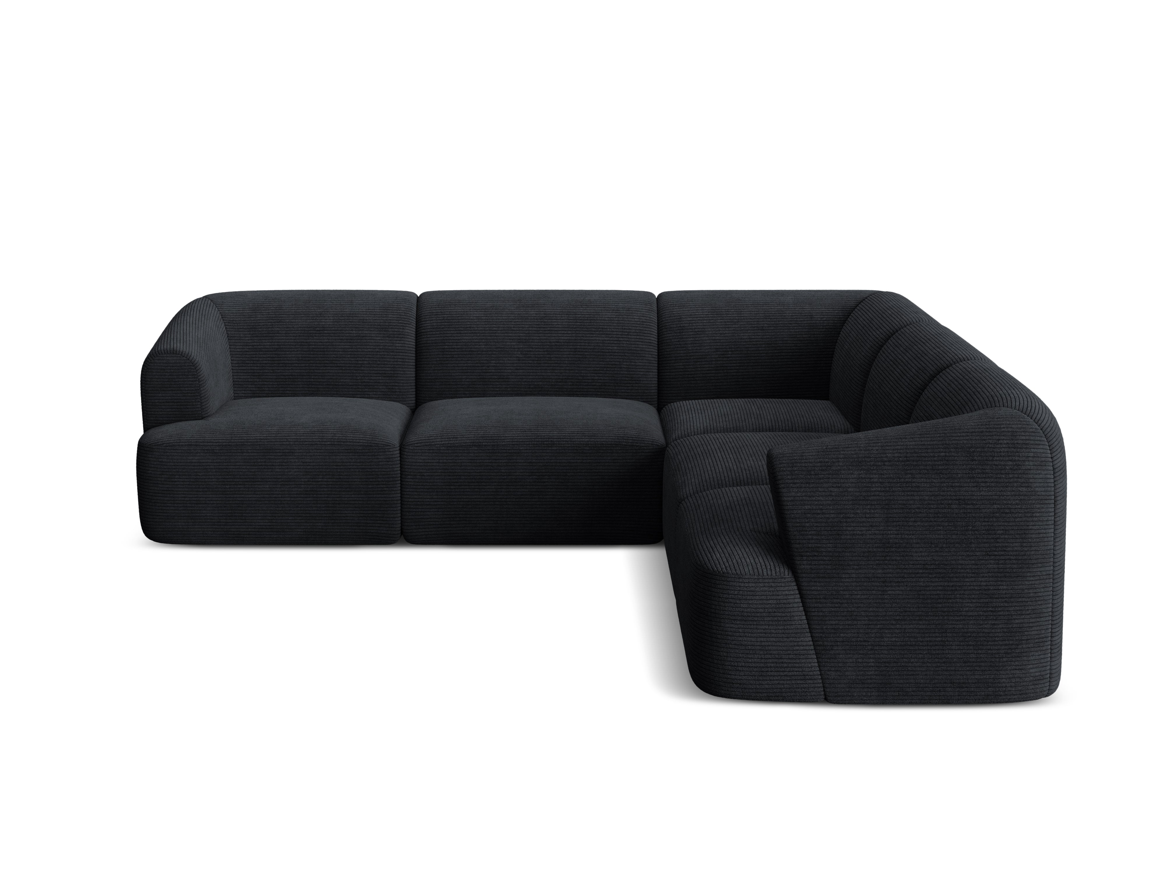Symmetrical 4-Seater Sofa CAMPI Black Corduroy