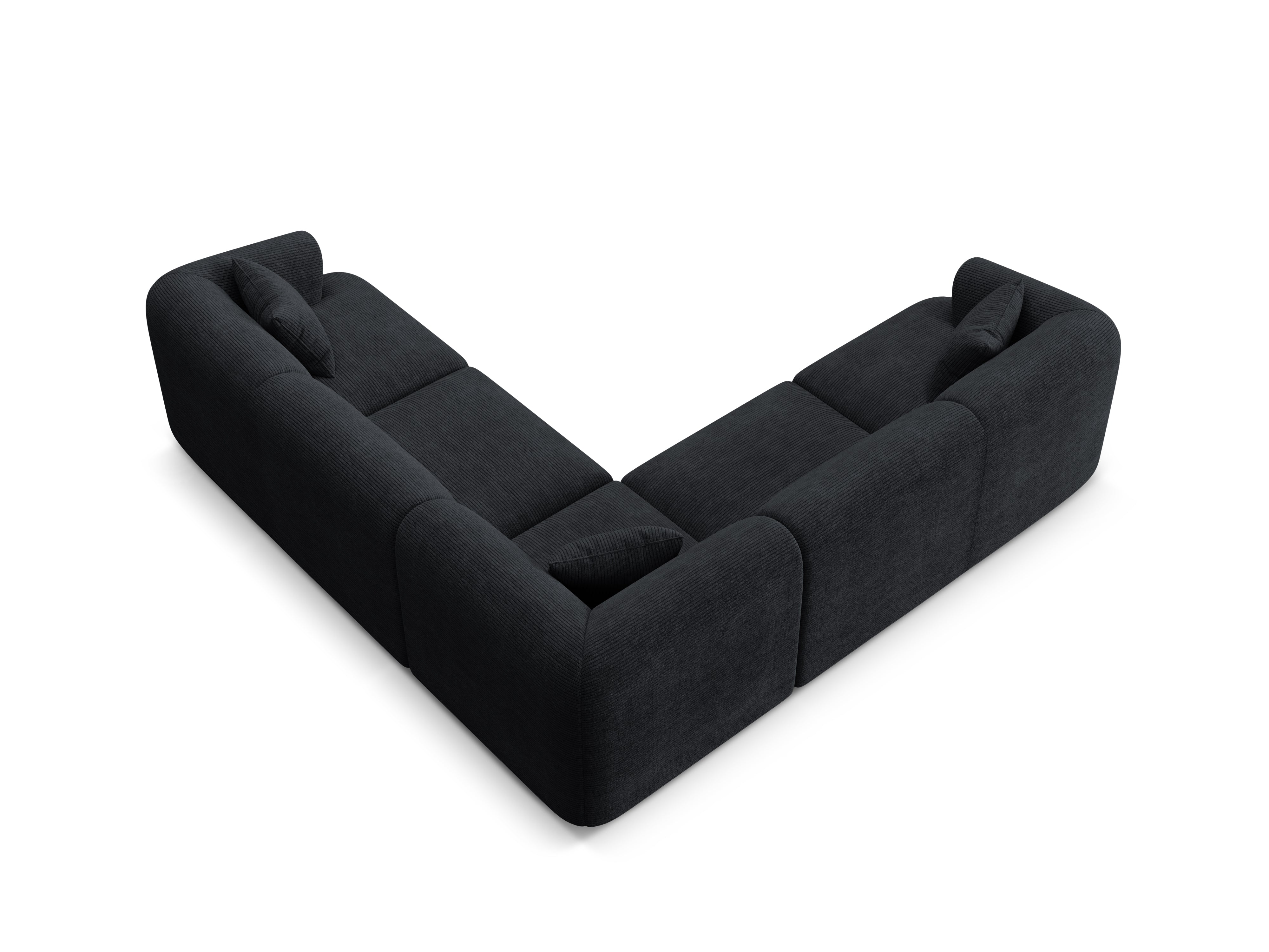Symmetrical 4-Seater Sofa CAMPI Black Corduroy