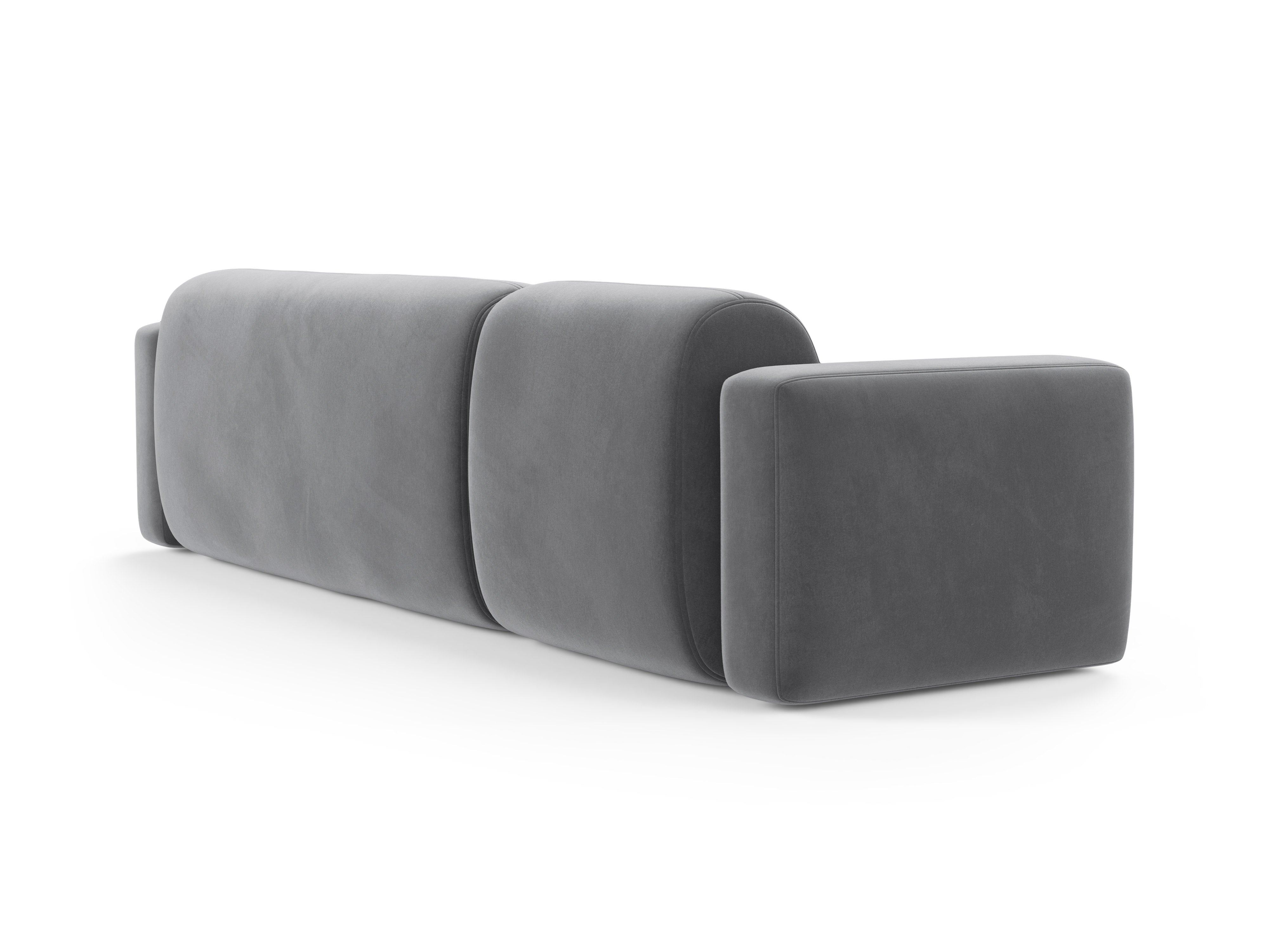 Right-facing velvet corner sofa STRINO gray