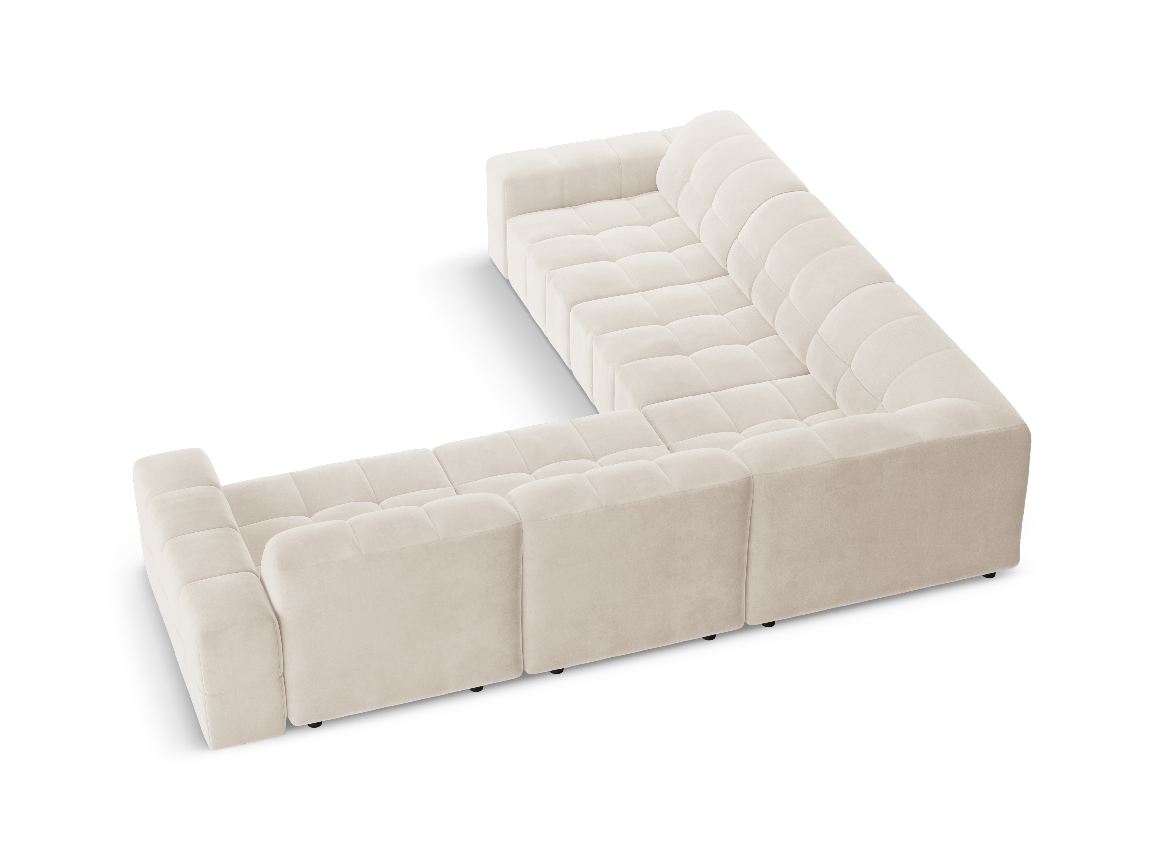 Symmetrical Velvet Corner Sofa CHICAGO Light Beige