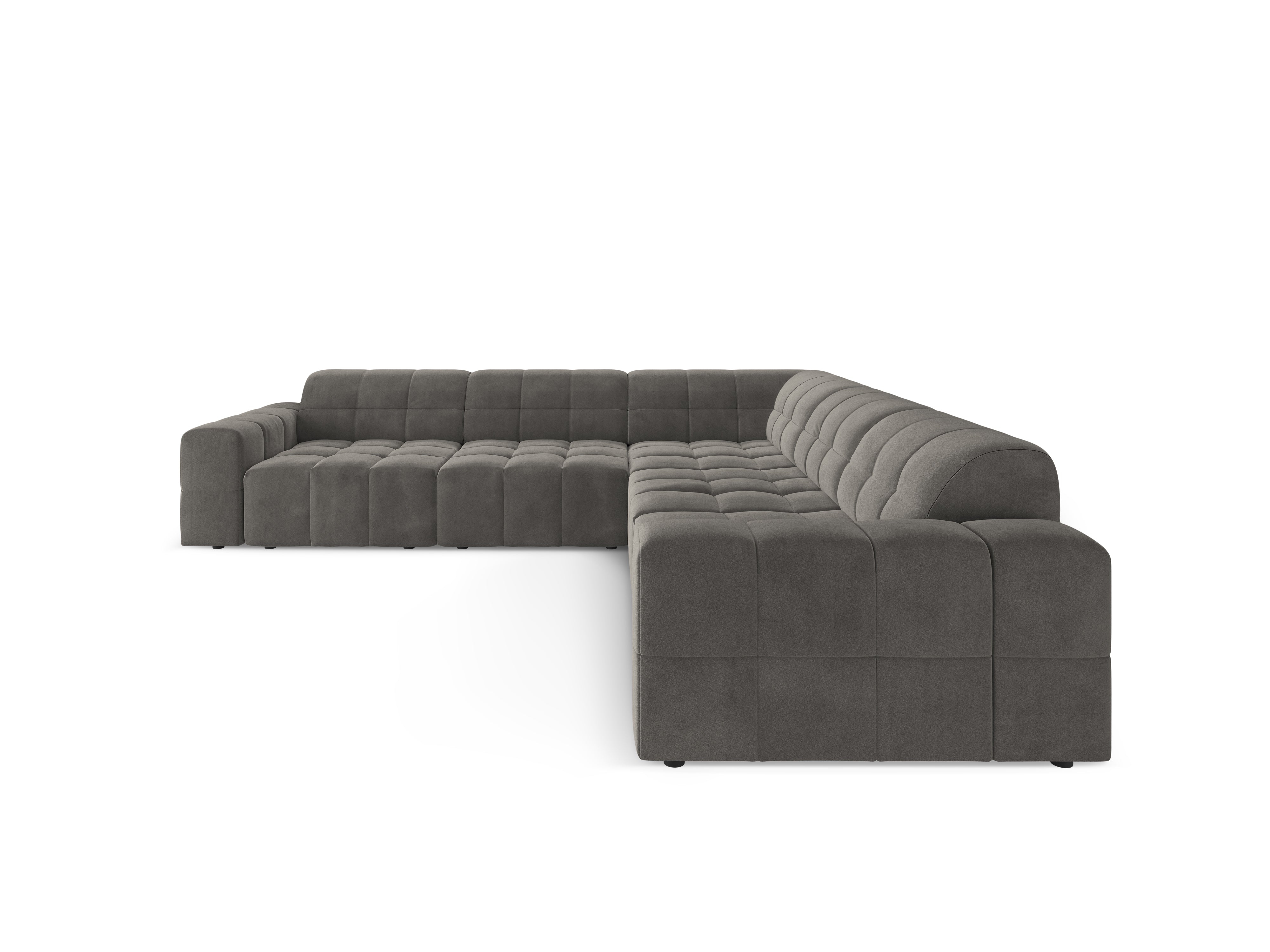 Symmetrical Velvet Corner Sofa CHICAGO Gray