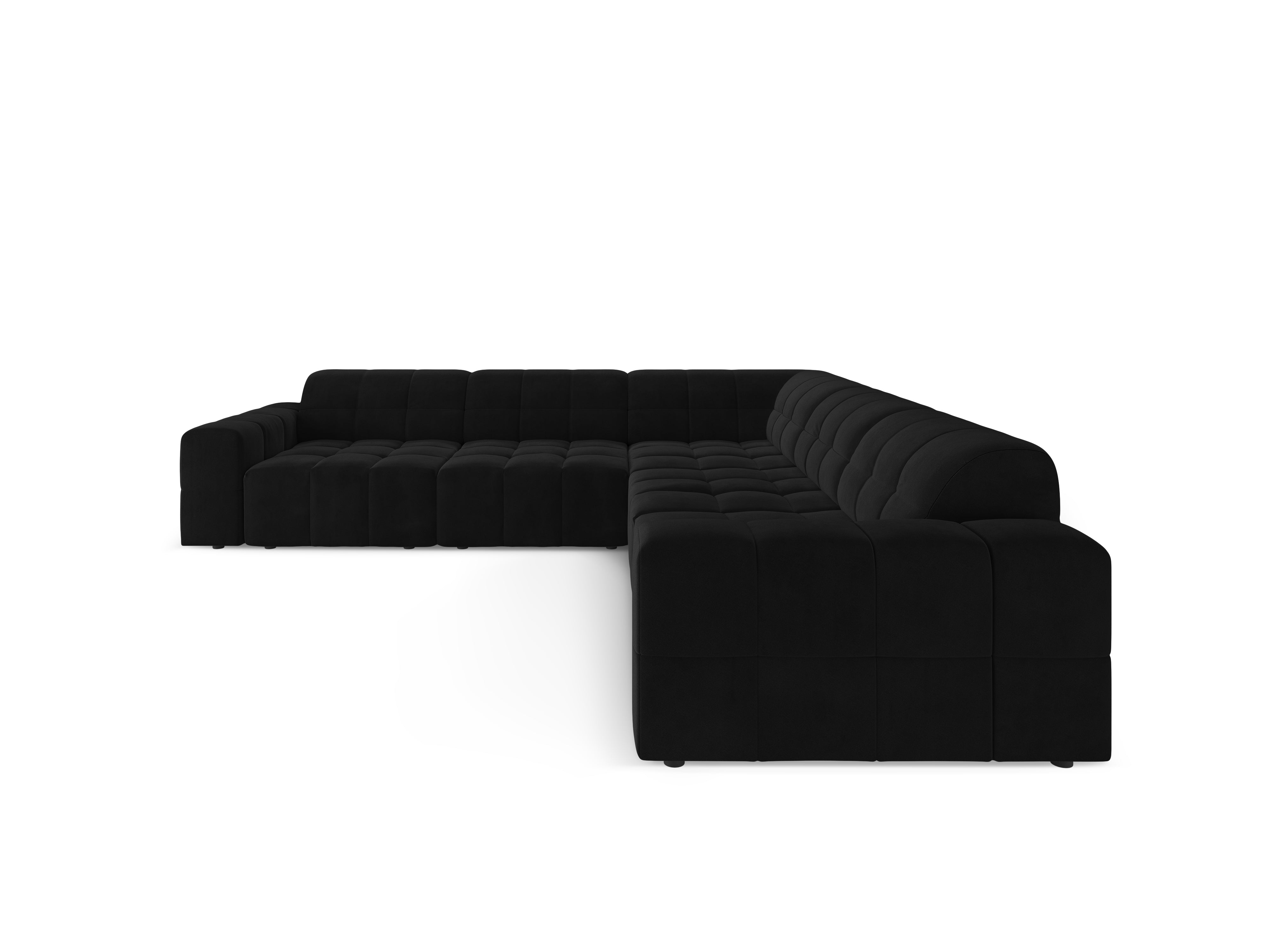 Symmetrical Velvet Corner Sofa CHICAGO Black