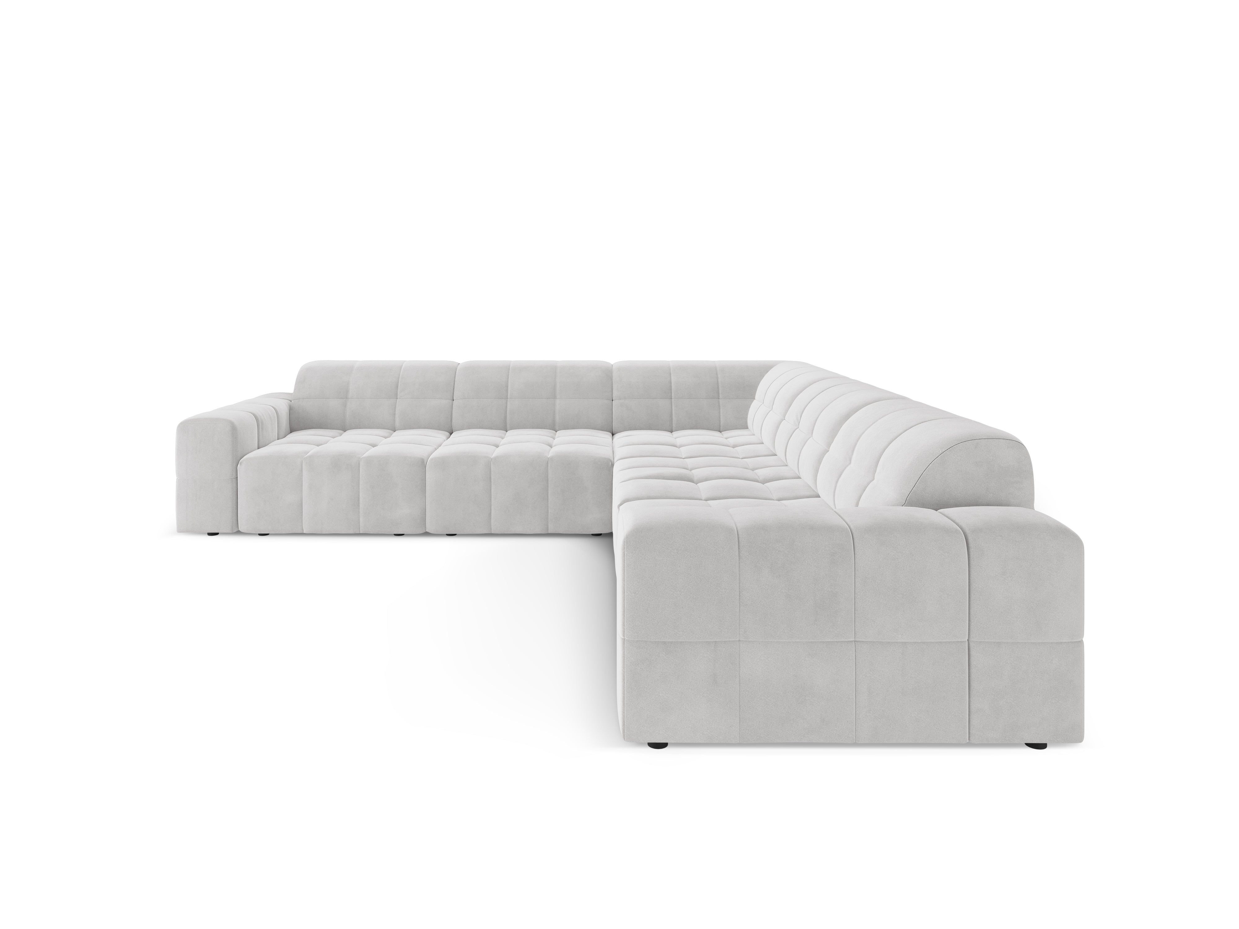 Samt-Ecksofa symmetrisch CHICAGO hellgrau