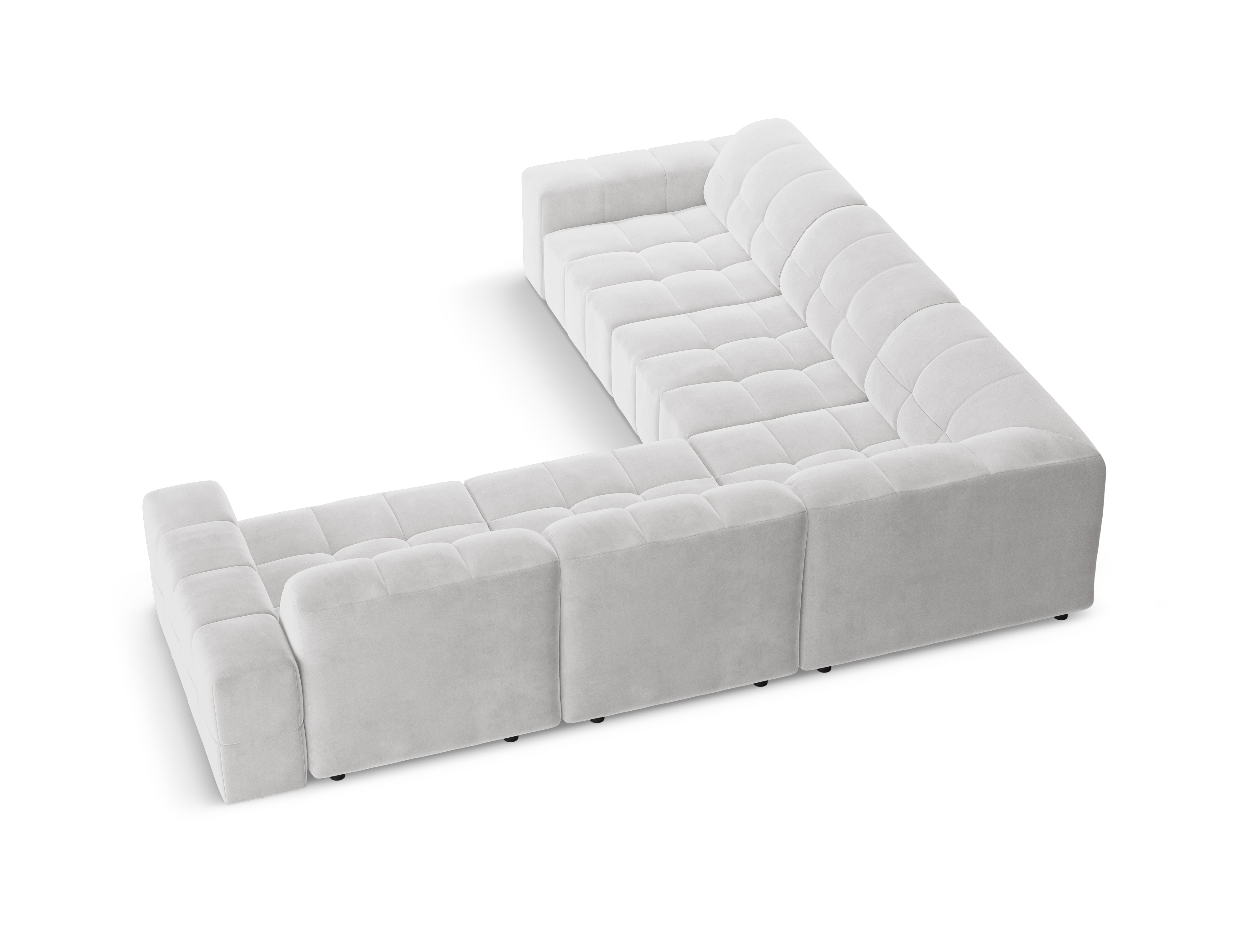 Samt-Ecksofa symmetrisch CHICAGO hellgrau