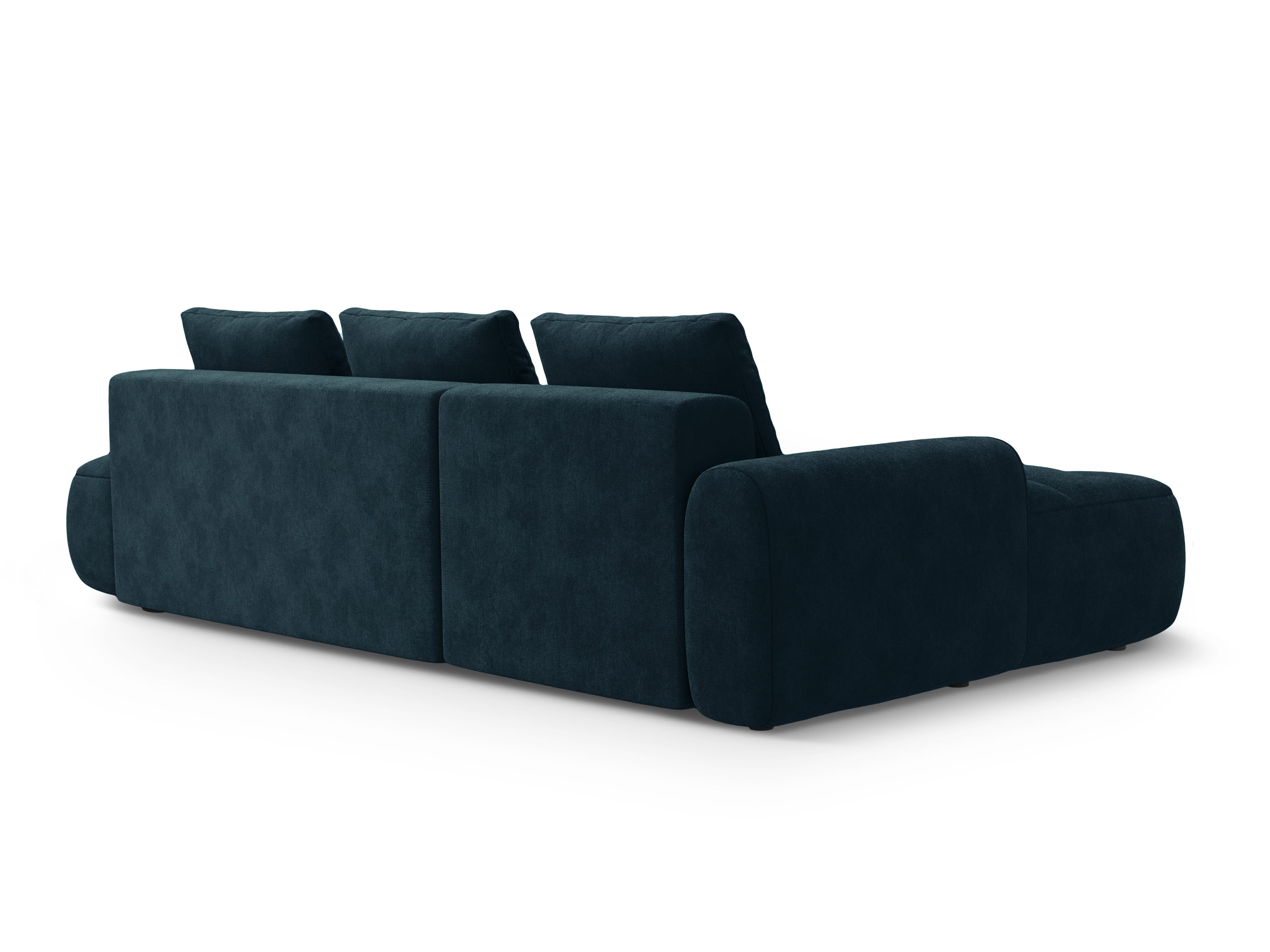 Velvet left-sided corner sofa with sleeping function for 3 people LINZ petrol
