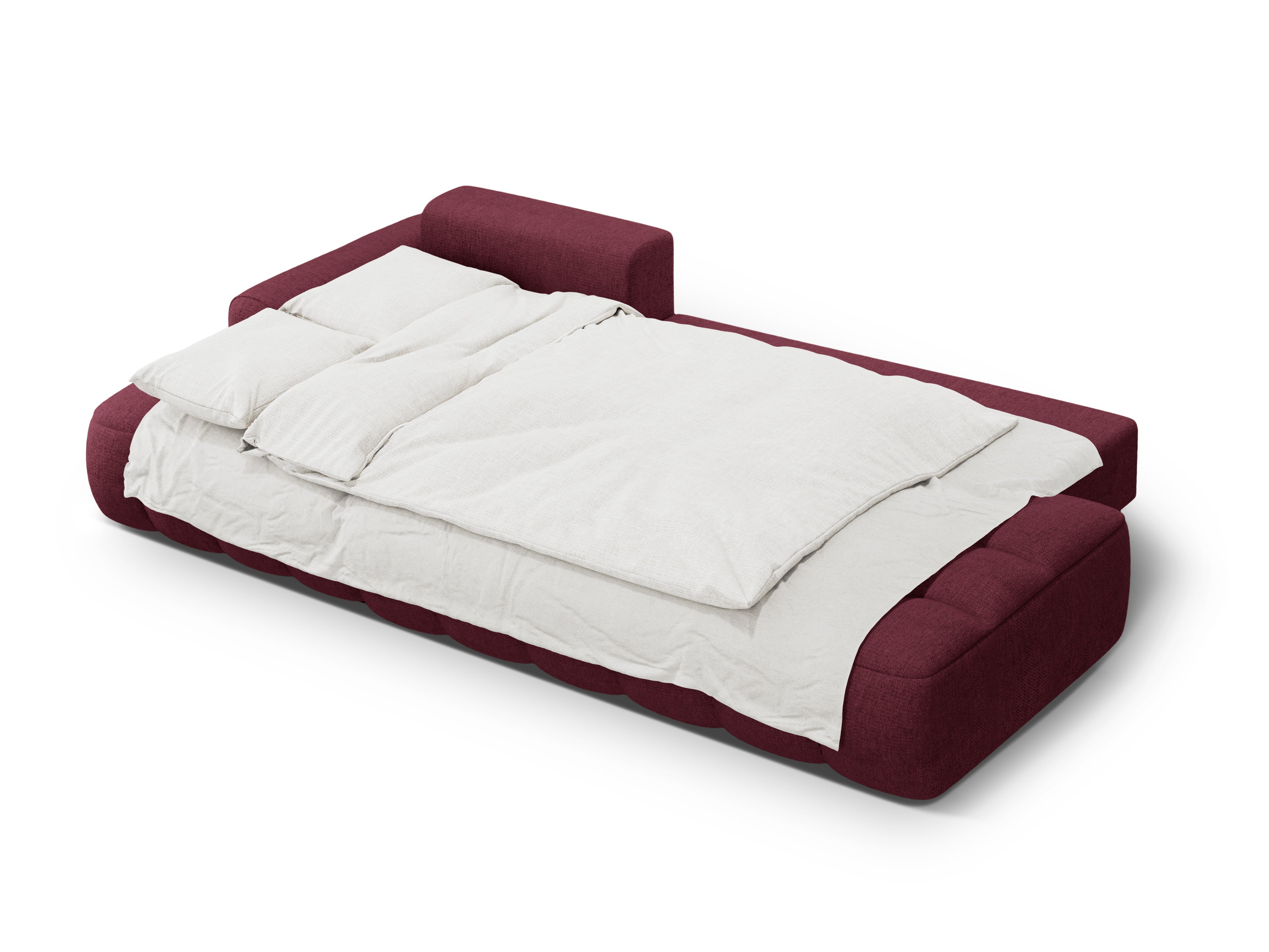 Left-sided corner sofa bed for 3 people LINZ burgundy