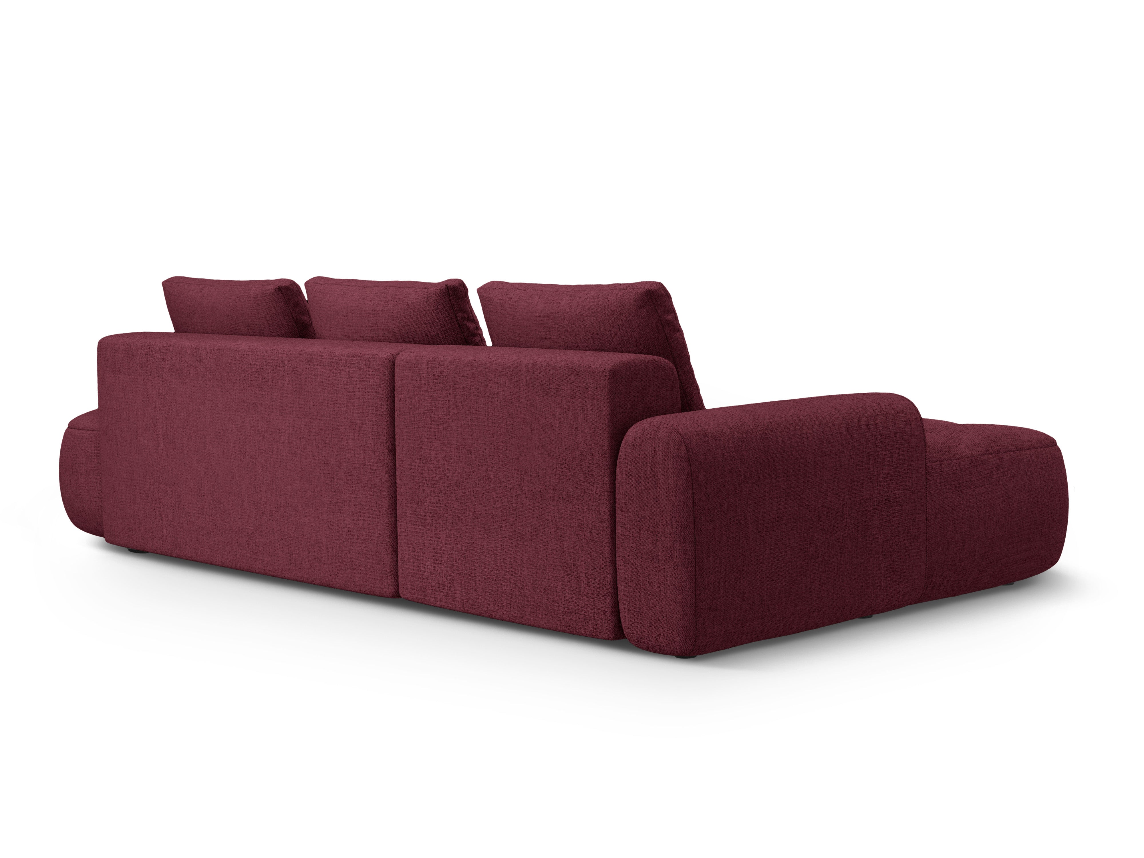 Left-sided corner sofa bed for 3 people LINZ burgundy