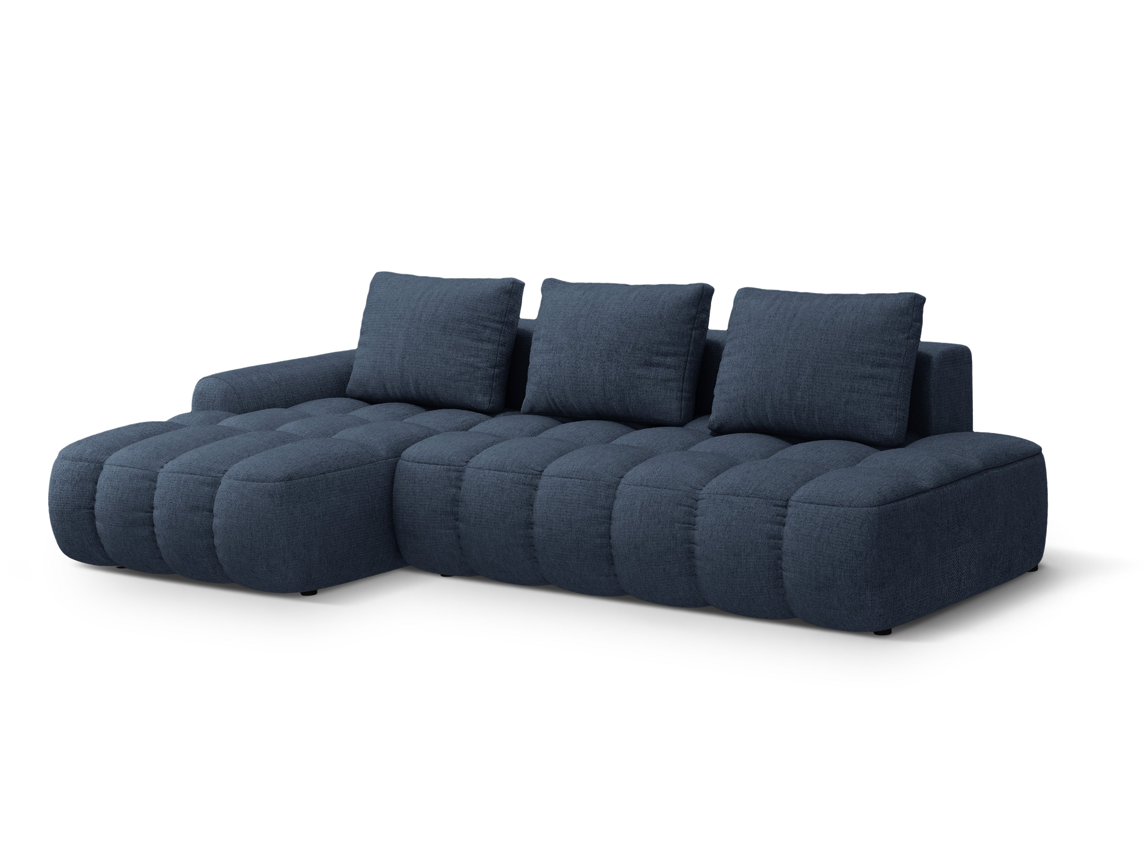 Linksseitige Schlafcouch für 3 Personen LINZ blau