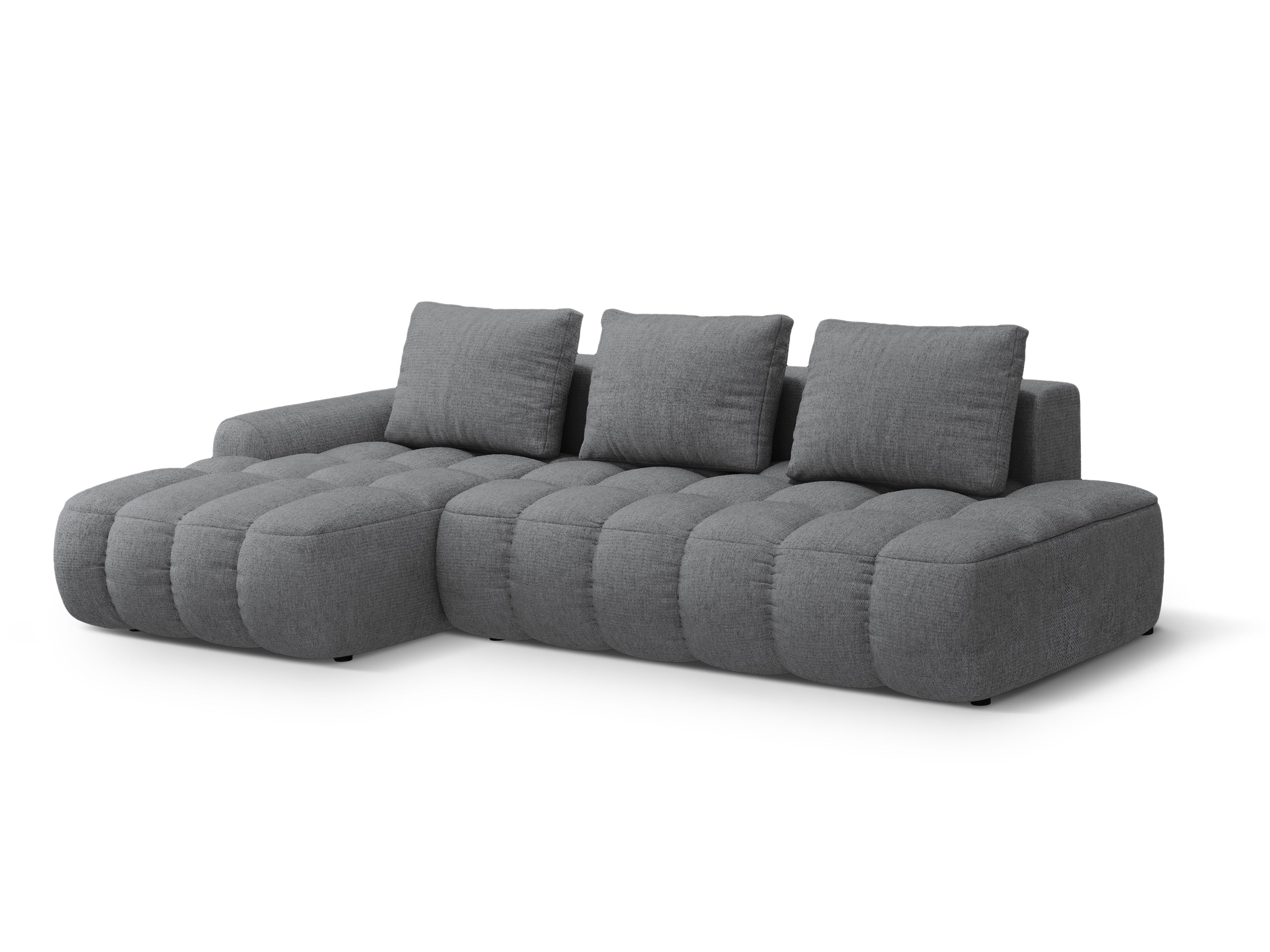 Linksseitige Schlafcouch für 3 Personen LINZ grau
