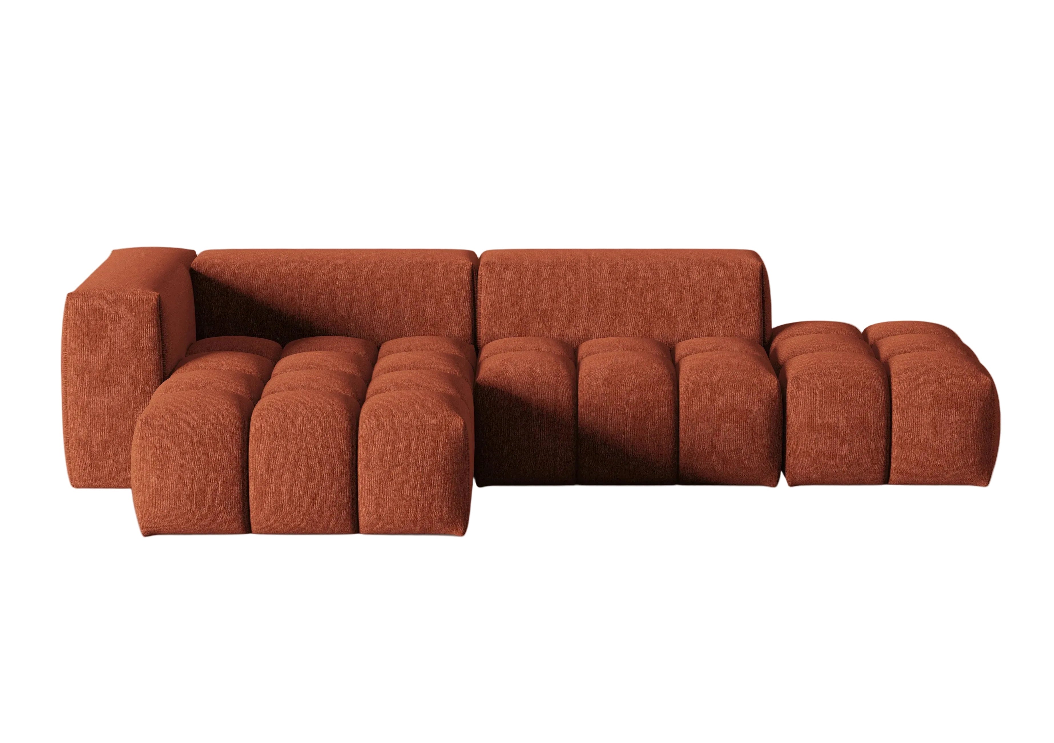 VERONA open left-facing 4-seater corner sofa coral