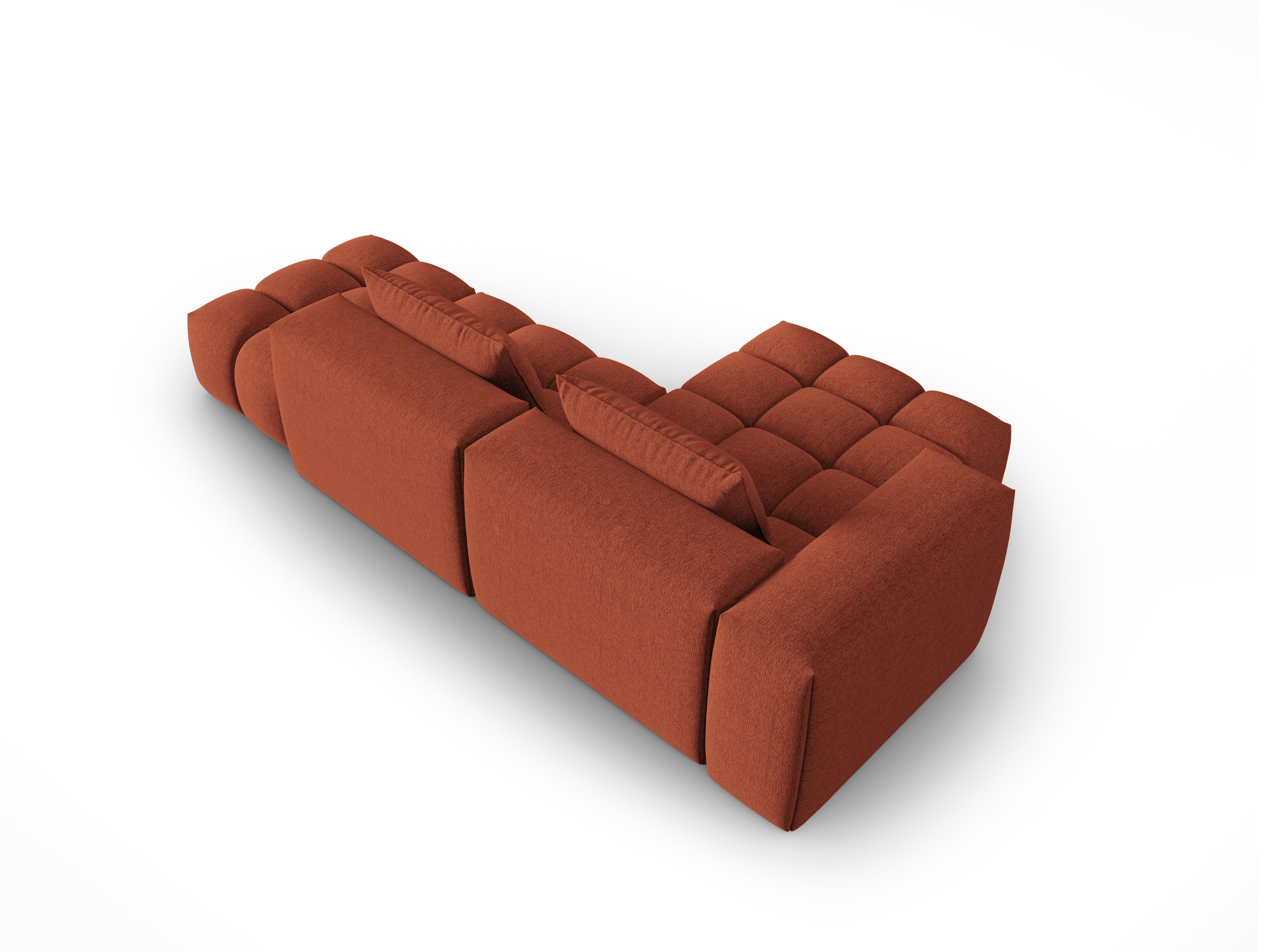 VERONA open left-facing 4-seater corner sofa coral