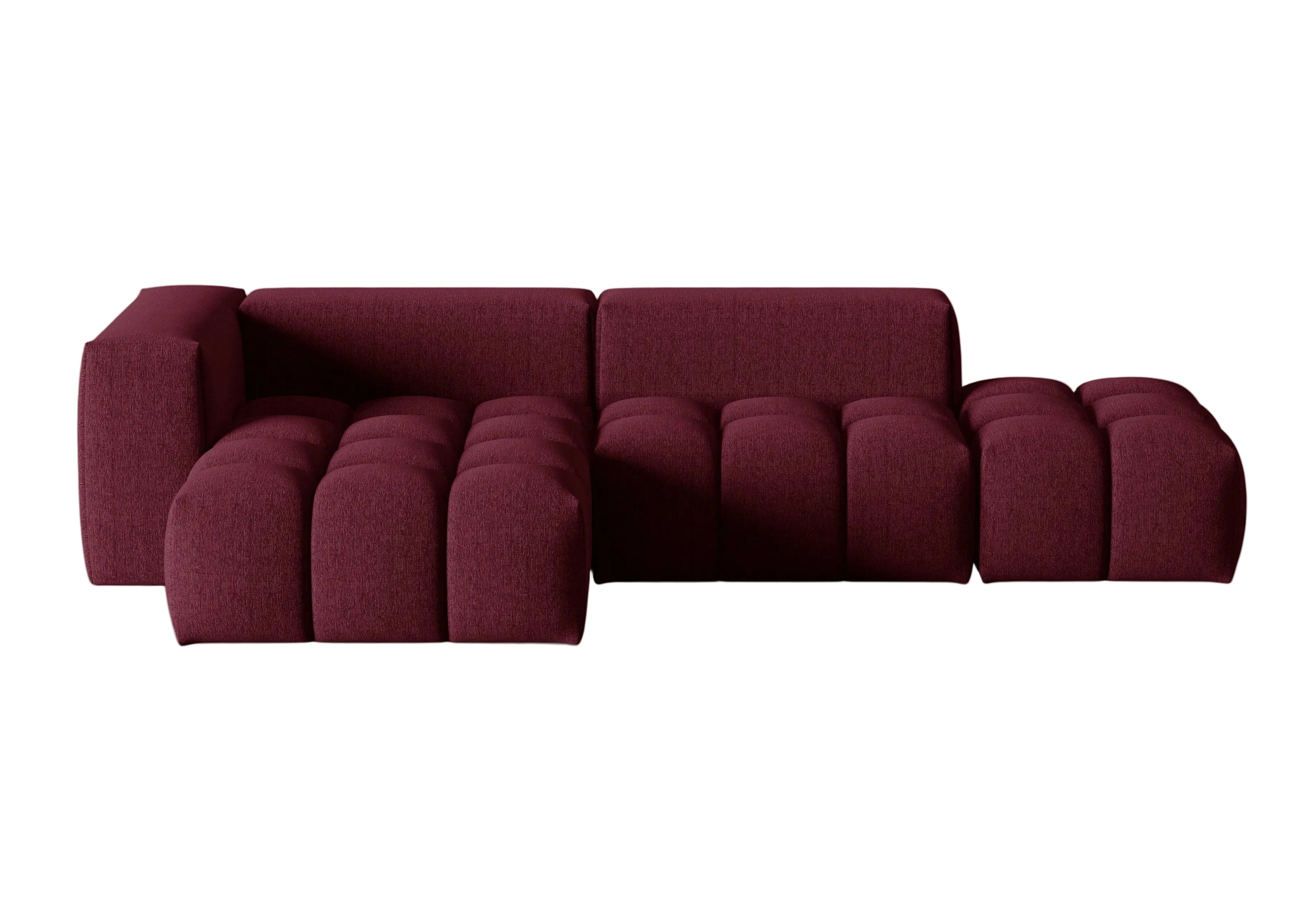 VERONA open left-facing 4-seater corner sofa burgundy