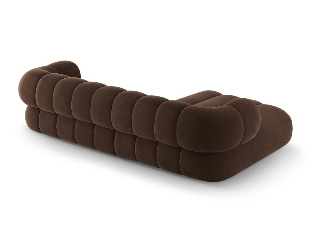 Chocolate Left-Handed Velvet Corner Sofa for 5 People KOGE