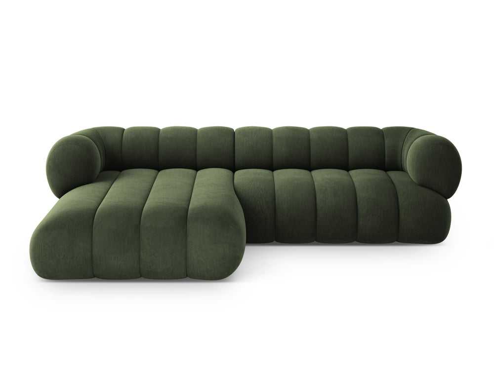 Samt-Ecksofa für 5 Personen links KOGE grün