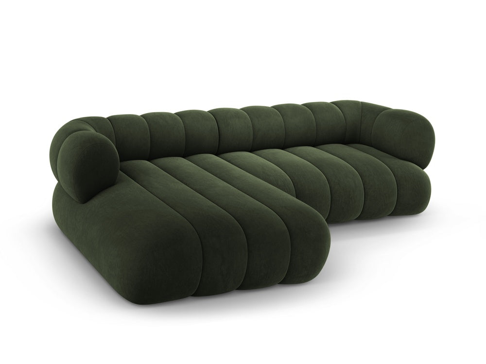 Samt-Ecksofa für 5 Personen links KOGE grün
