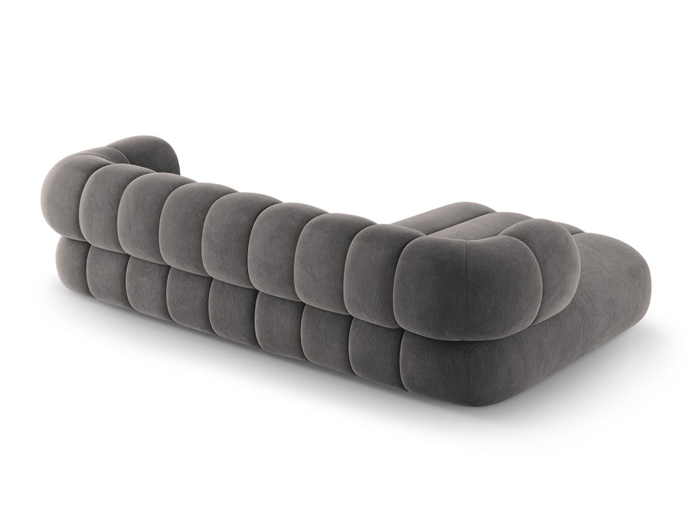 Samt-Ecksofa für 5 Personen links KOGE dunkelgrau