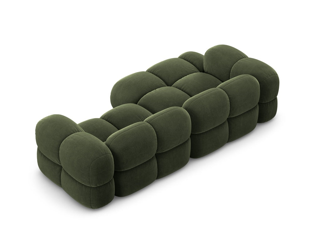 Samt-Ecksofa 3-sitzig links LORETTO grün