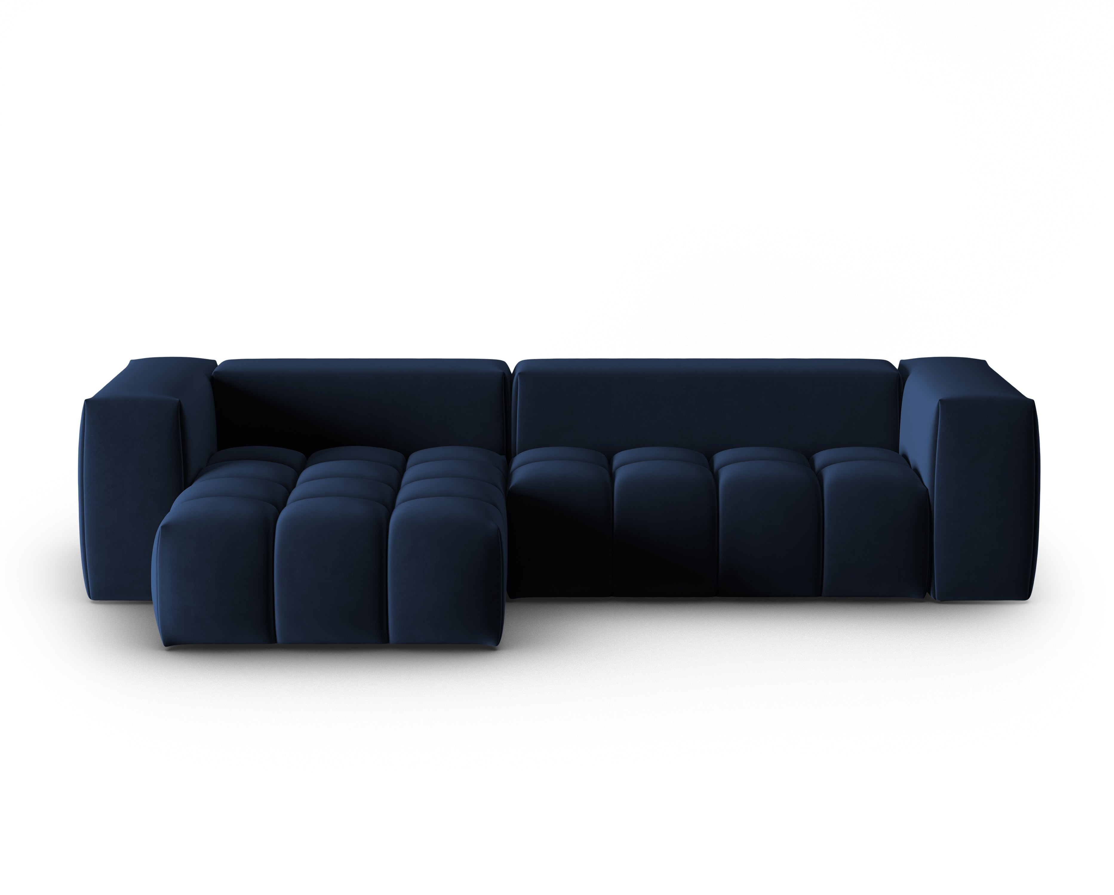 Velvet Corner Sofa for 3 People Left Side VERONA Royal Blue