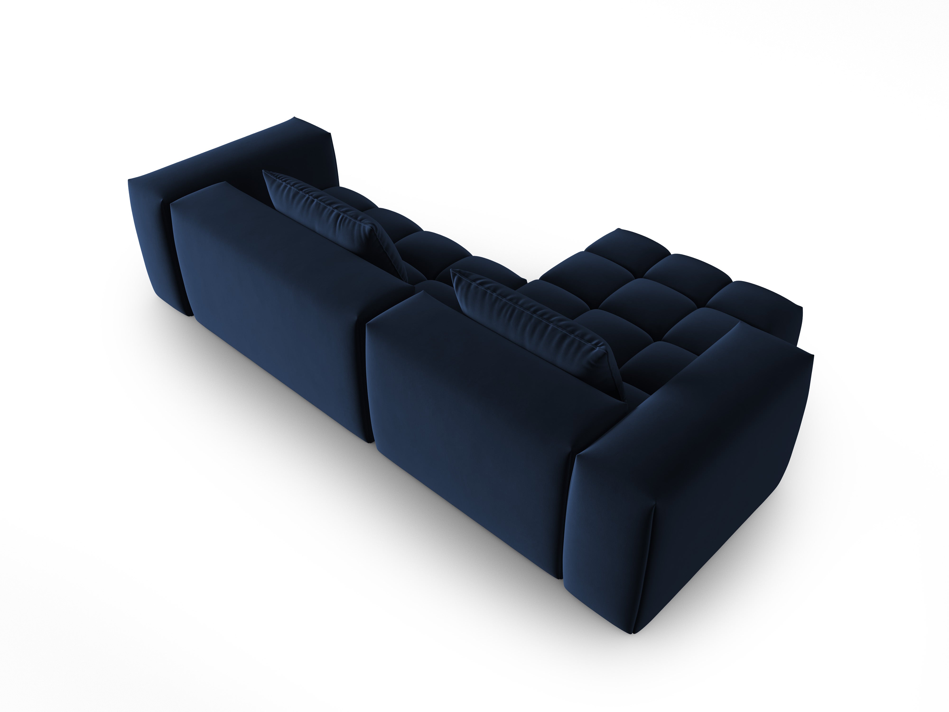 Velvet Corner Sofa for 3 People Left Side VERONA Royal Blue
