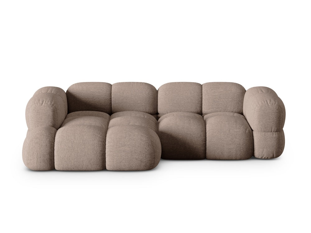 3-sitzige linke Eckcouch LORETTO cappuccino