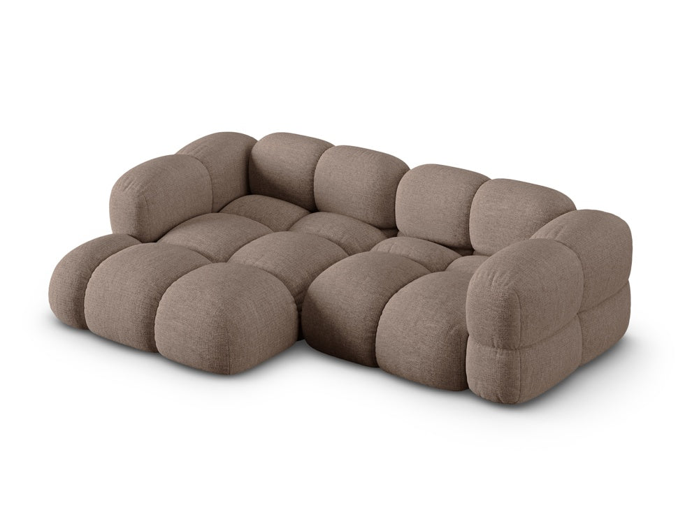 3-sitzige linke Eckcouch LORETTO cappuccino