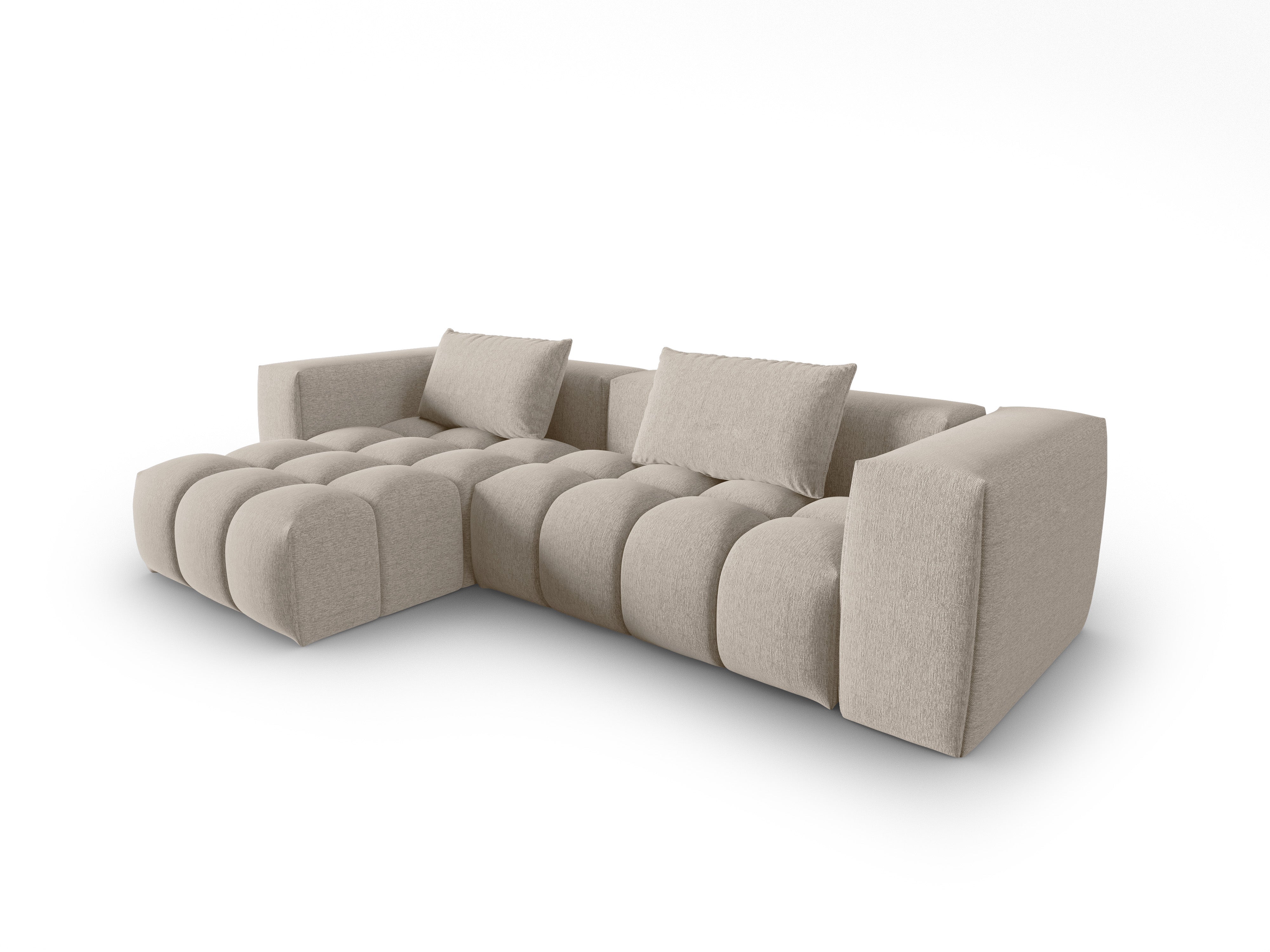 Corner Sofa for 3 People Left Side VERONA Sand