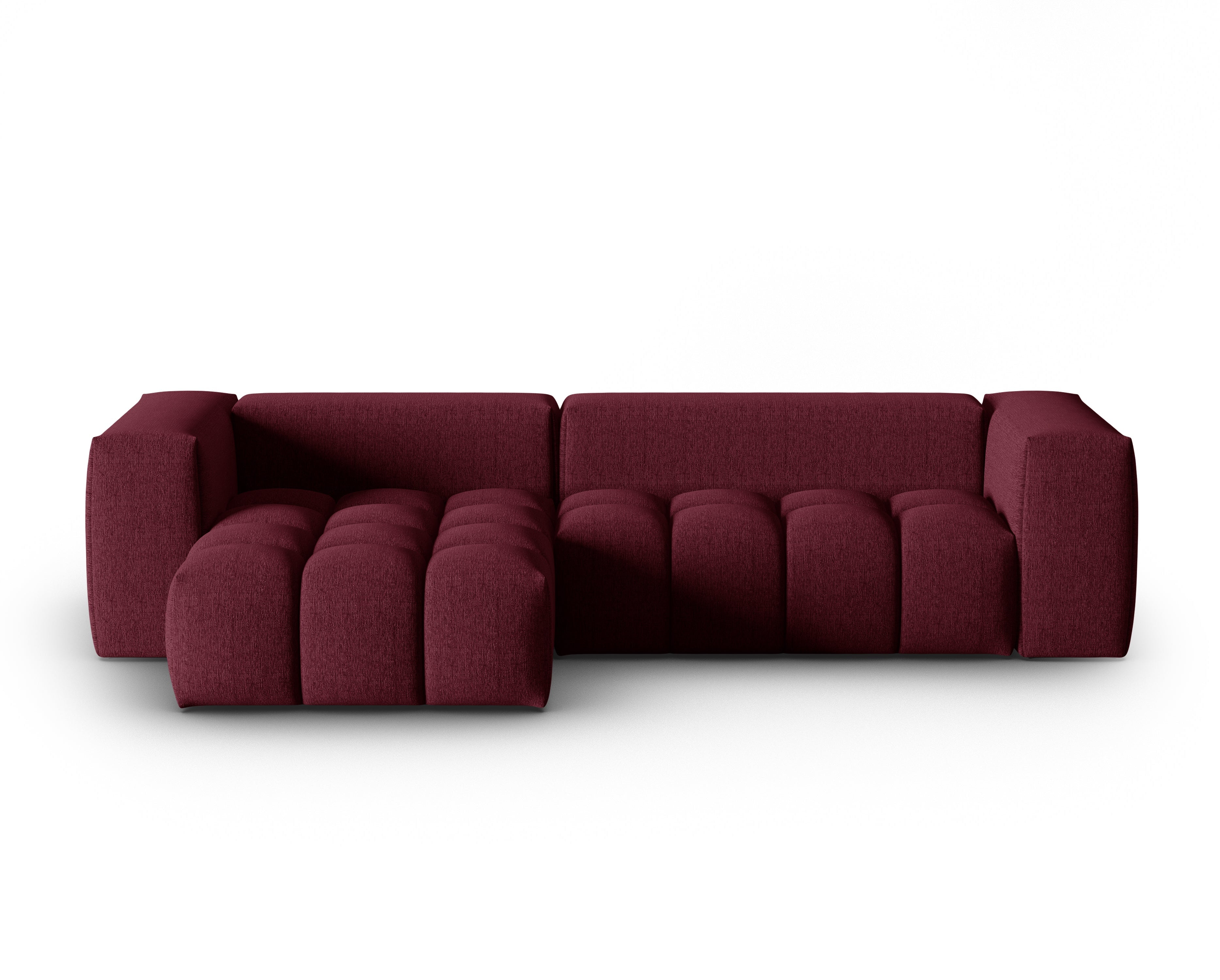 Left-facing 3-seater corner sofa VERONA burgundy