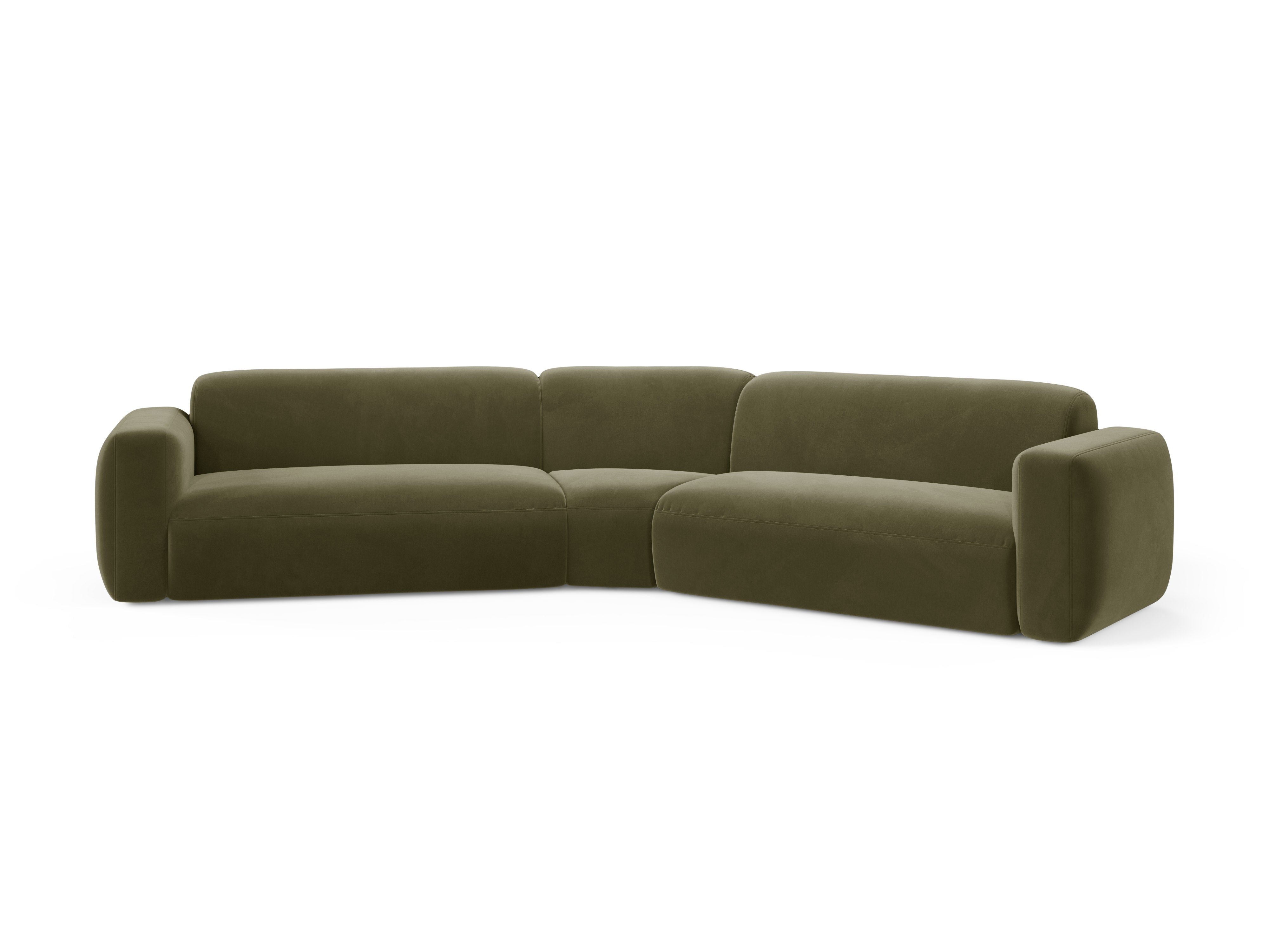 Symmetrical Velvet Corner Sofa STRINO Green