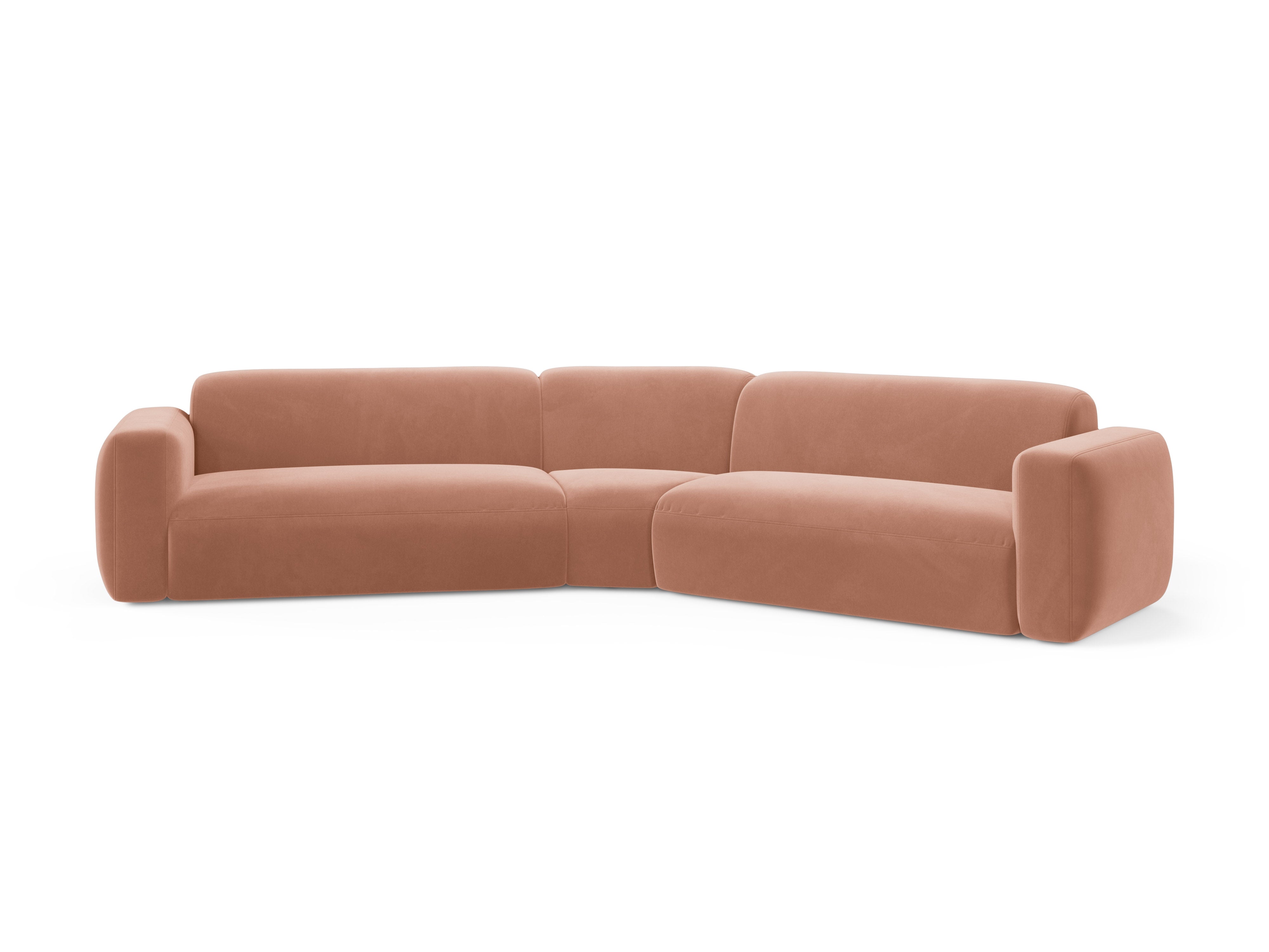 Symmetrische Samt-Eckcouch STRINO in Rosa
